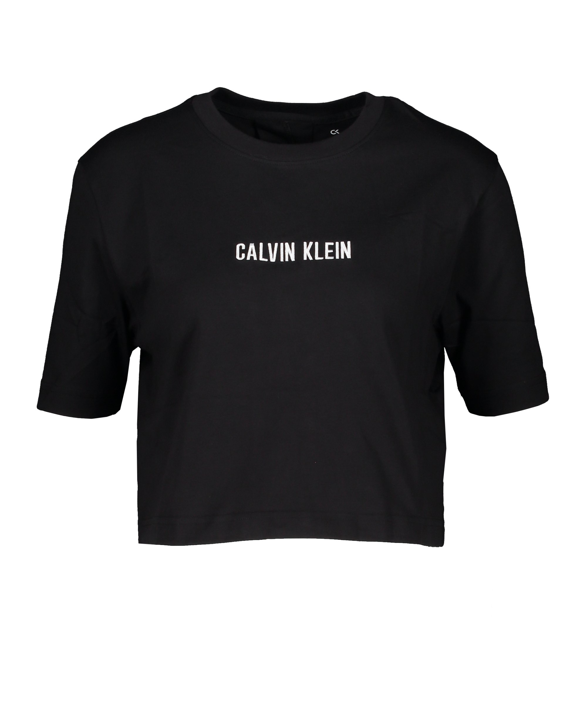 Calvin Klein Open Back Cropped T-Shirt Damen F001 - schwarz