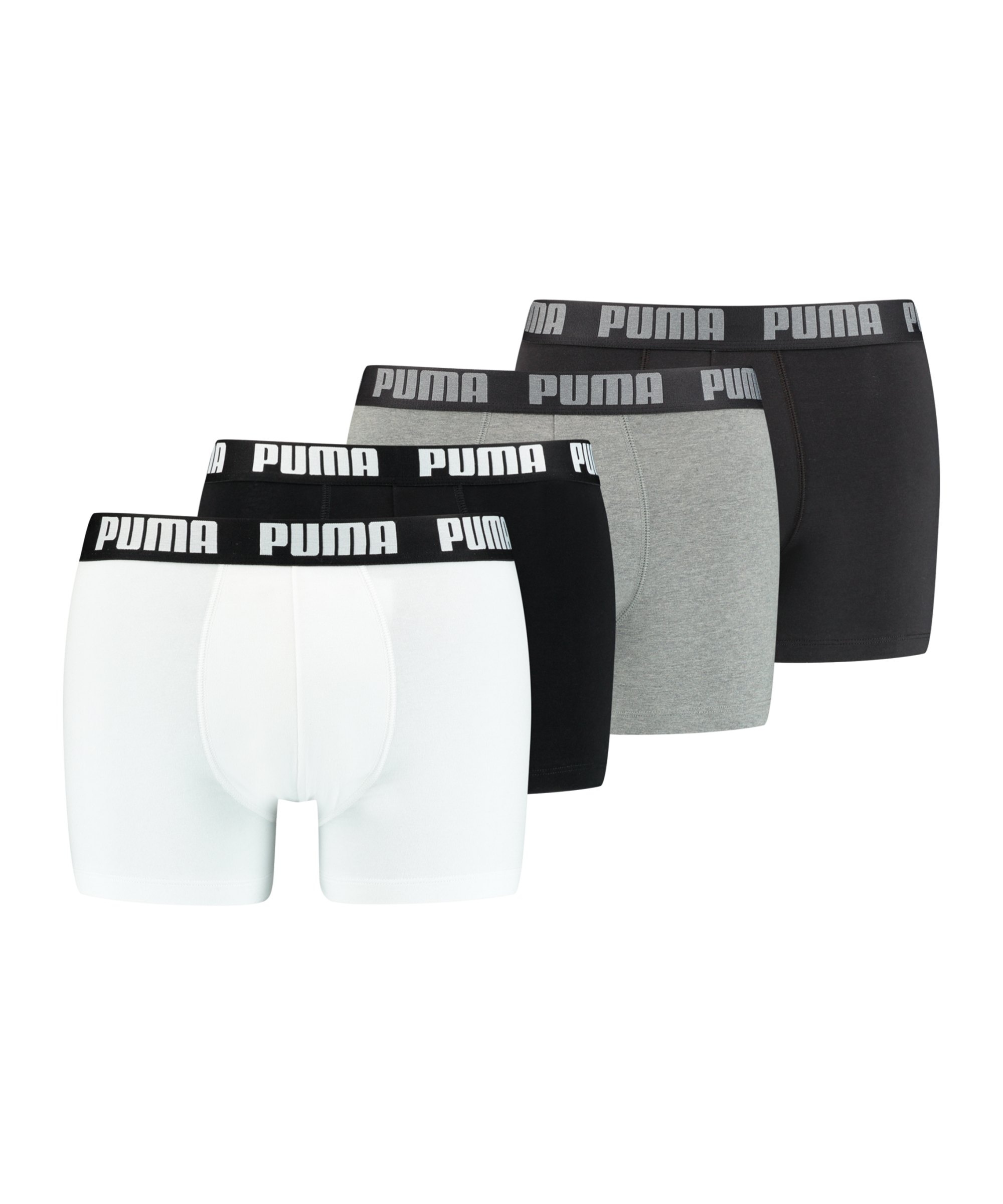 PUMA Basic Boxer 4er Pack Weiss Grau F002 - weiss