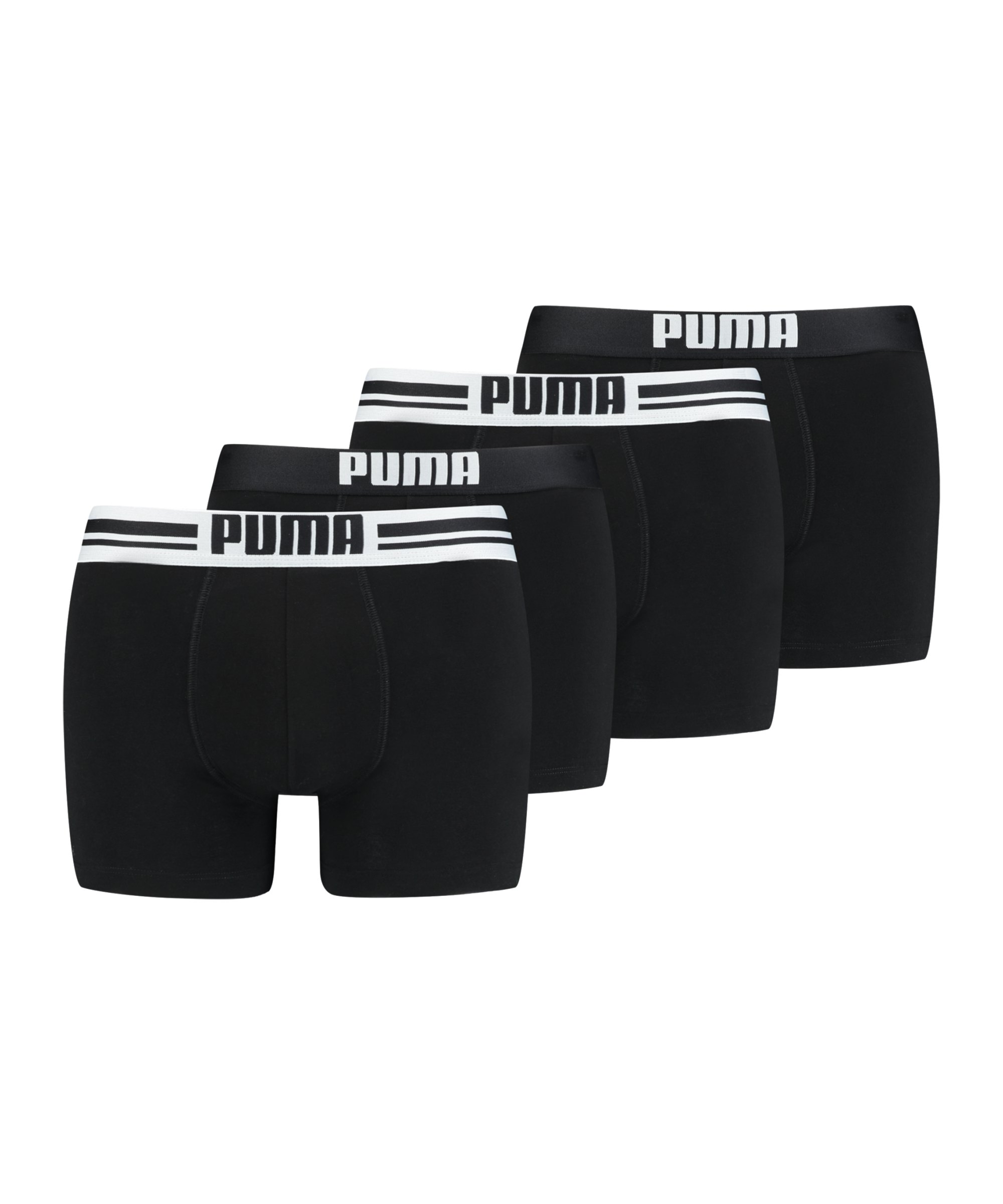 PUMA Placed Logo Boxer 4er Pack Schwarz F002 - schwarz