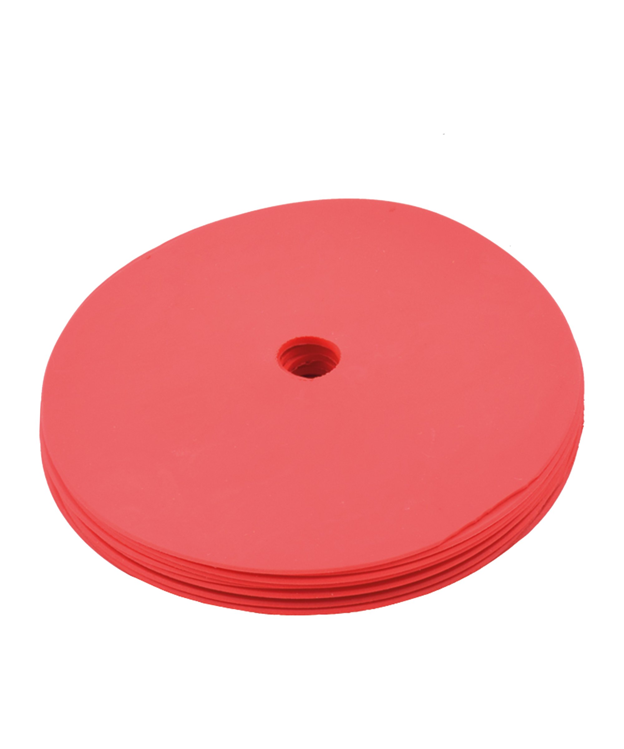 Cawila Gummi Markierungsscheiben 10er Set | rutschfeste Floormarker | 15cm | rot - rot
