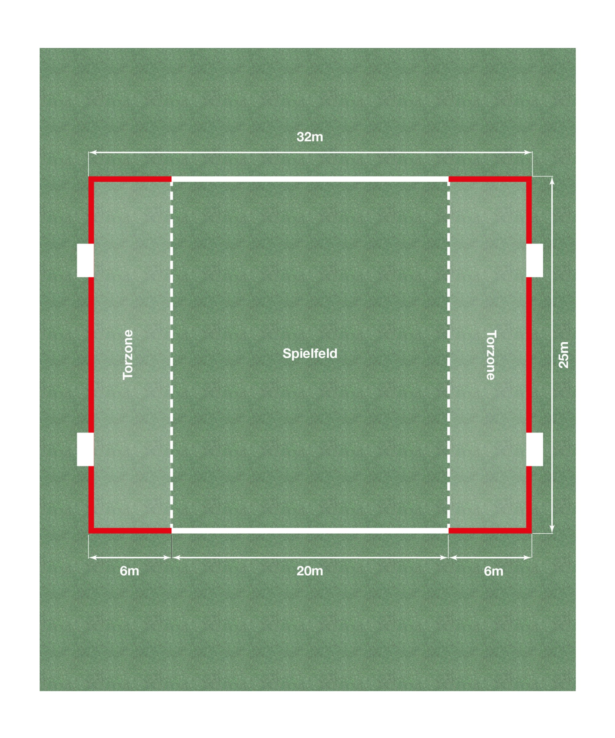 Cawila FUNino Spielfeldmarkierung 32x25m Rot Weiss - rot
