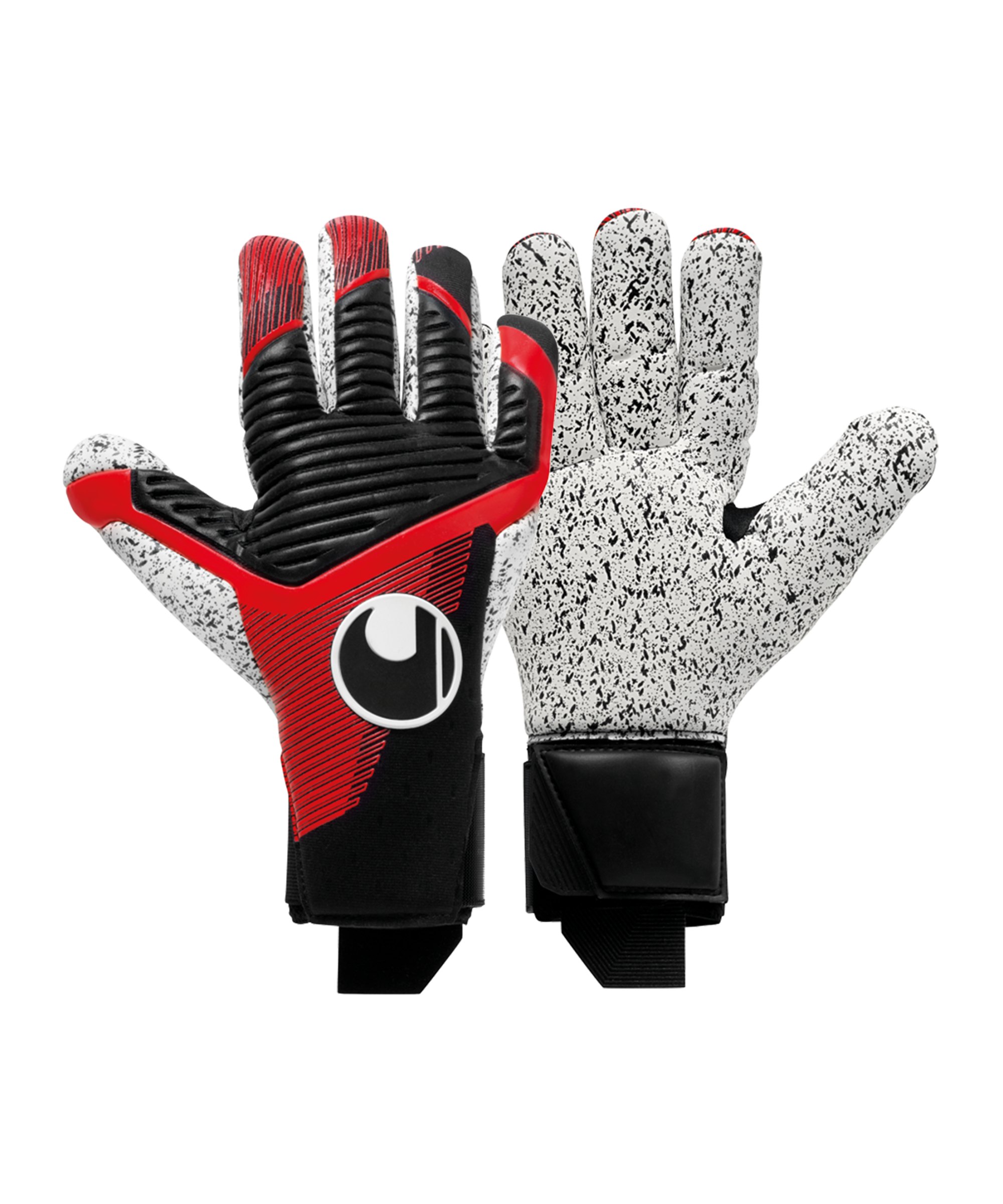 Uhlsport Powerline Supergrip+ Finger Surround TW-Handschuhe Schwarz Rot F01 - schwarz