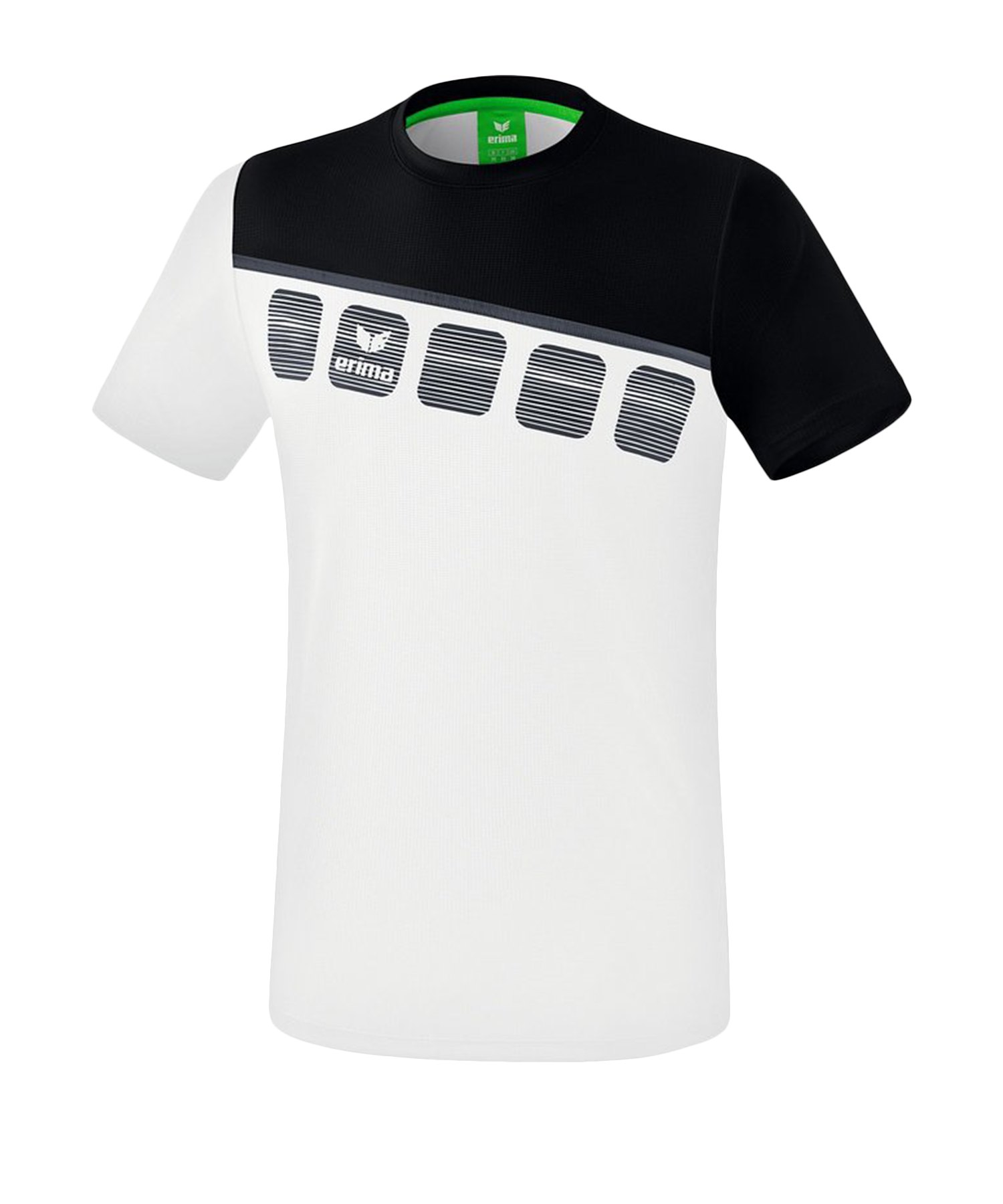 Erima 5-C T-Shirt Weiss Schwarz - Weiss