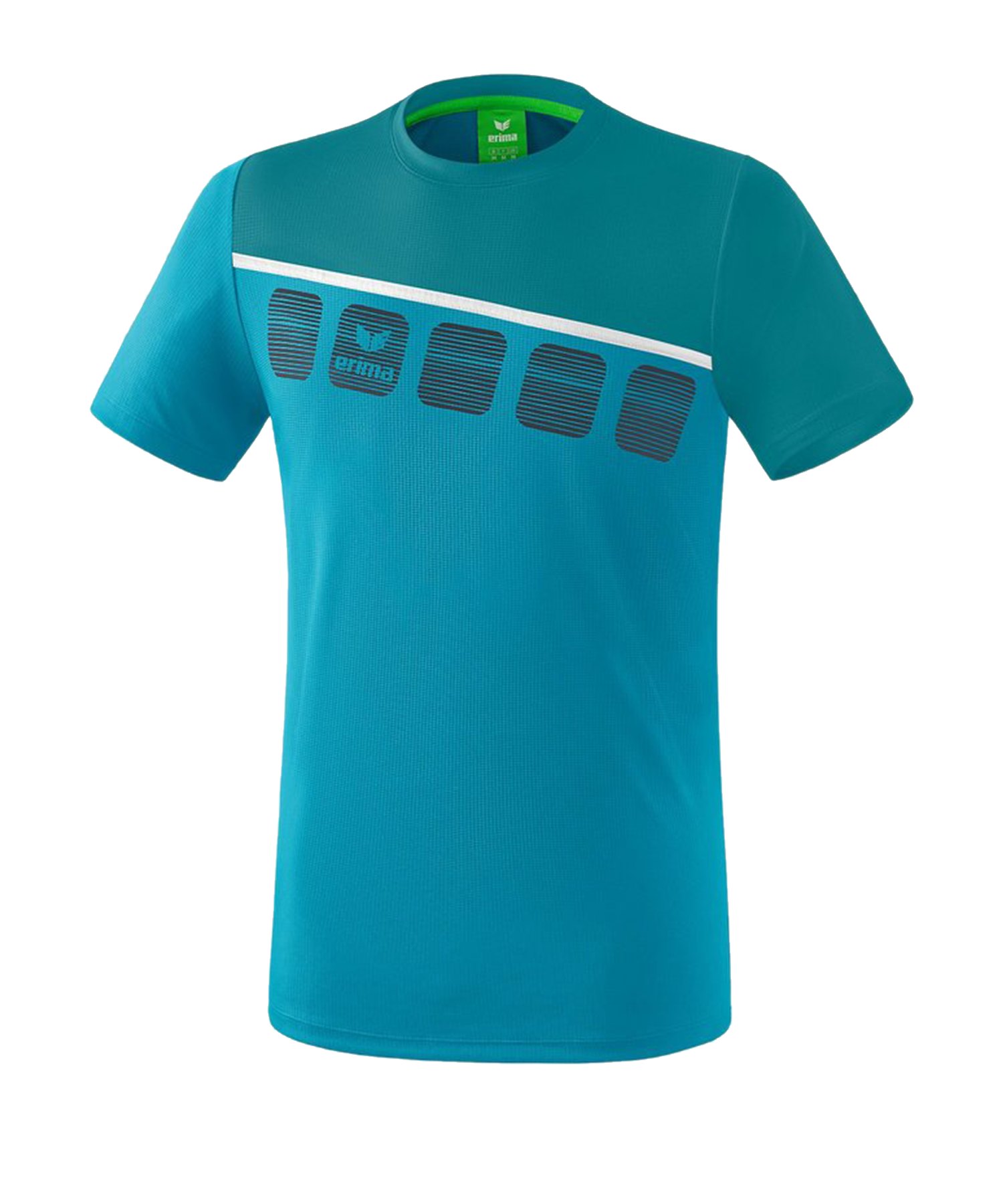 Erima 5-C T-Shirt Blau Weiss - Blau
