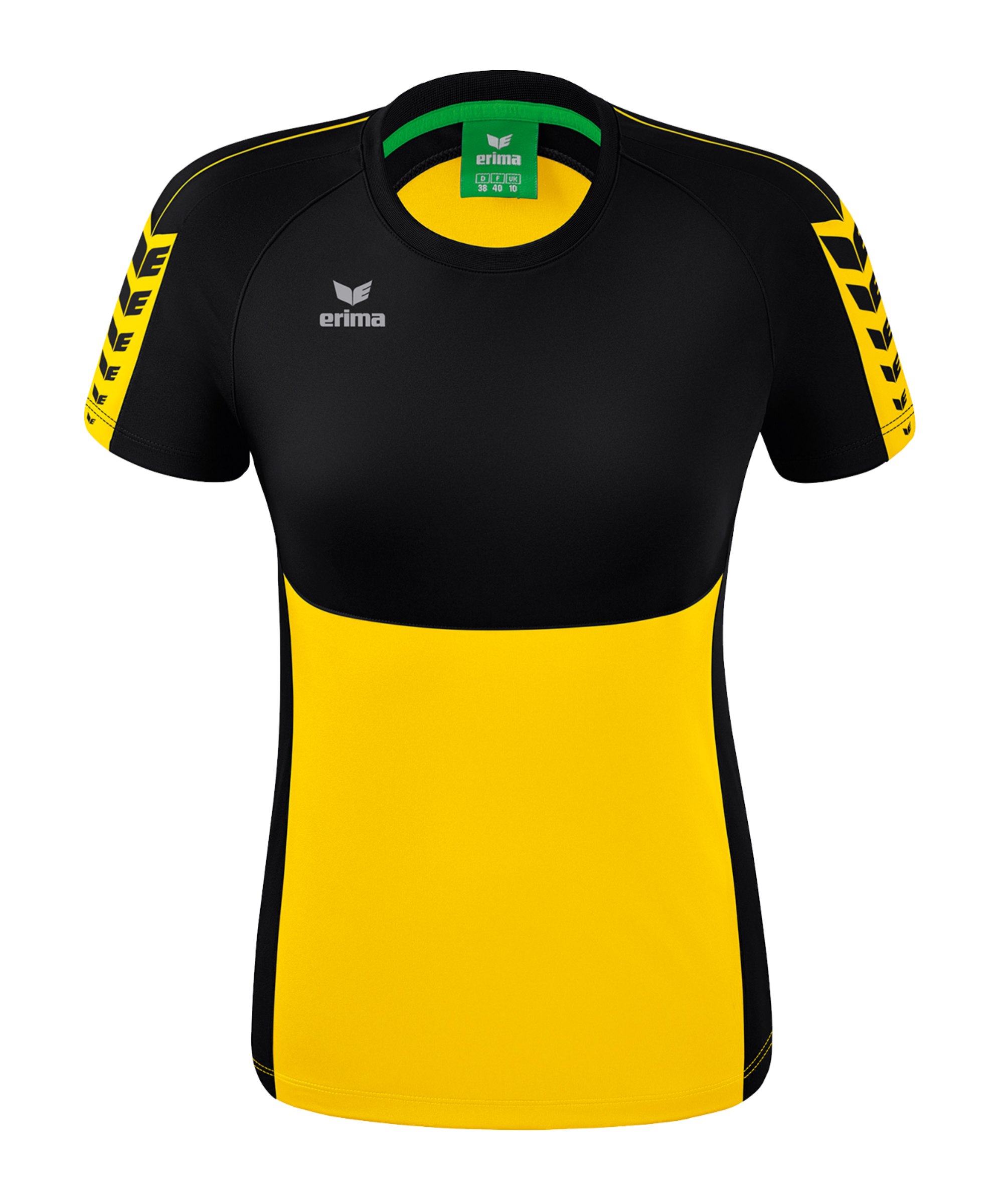 Erima Six Wings T-Shirt Damen Gelb Schwarz - gelb
