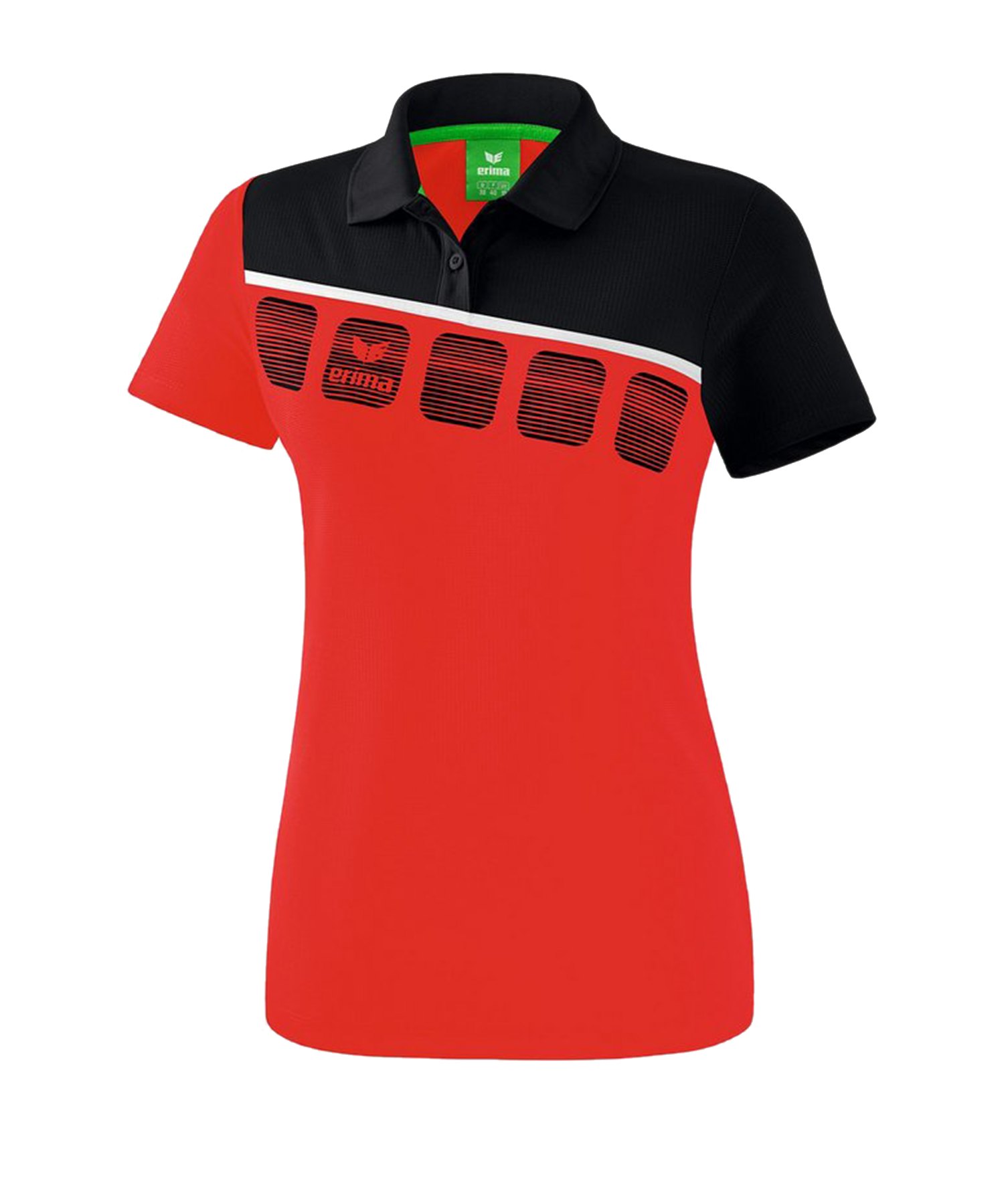 Erima 5-C Poloshirt Damen Rot Schwarz - Rot