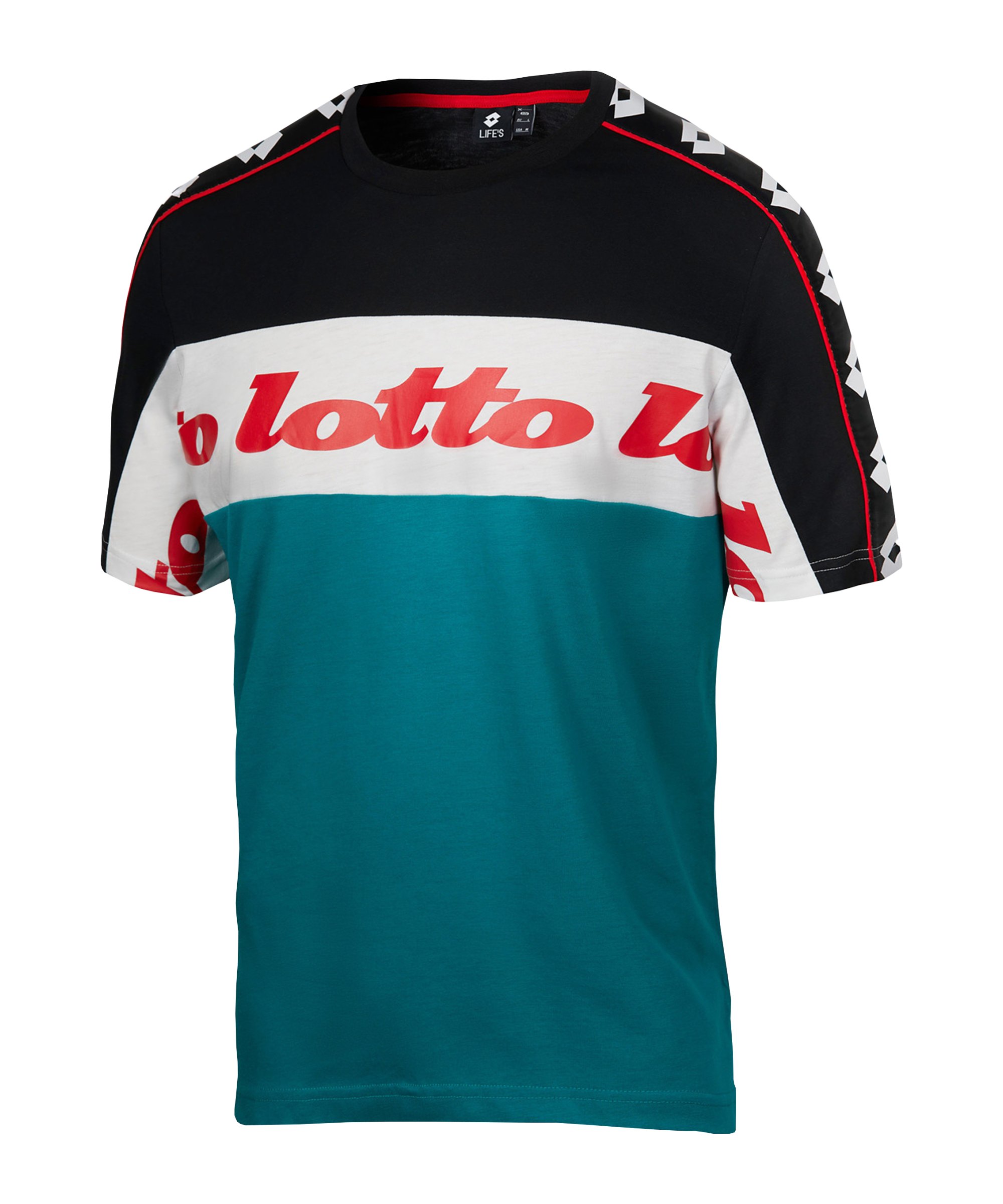 Lotto Athletica Prime II T-Shirt Grün Schwarz F6U4 - tuerkis