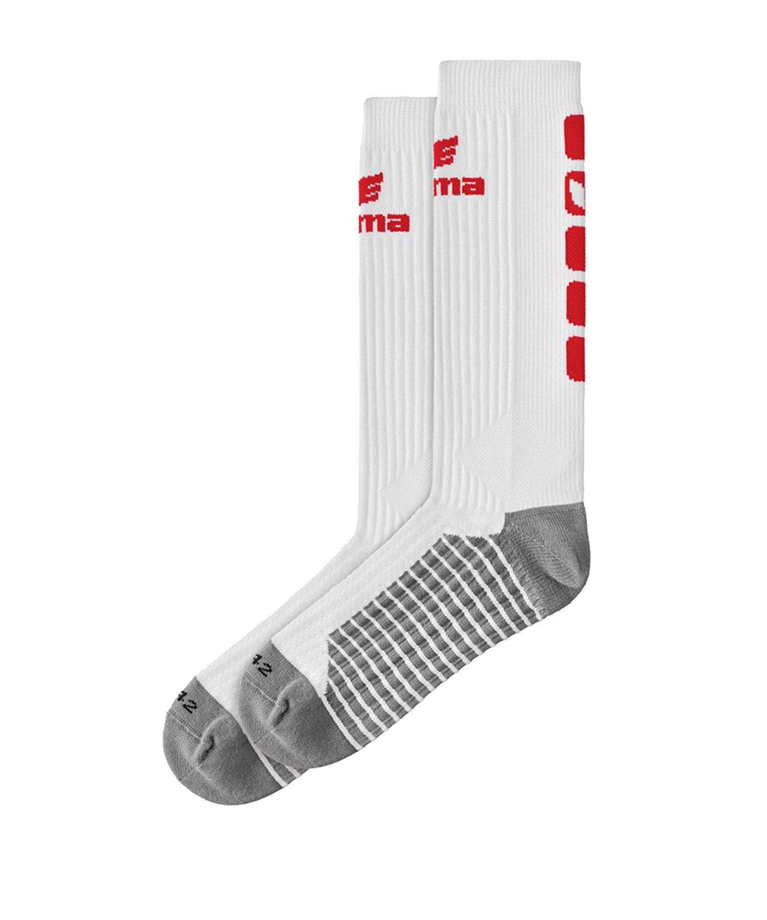 Erima CLASSIC 5-C Socken lang Weiss Rot - Weiss