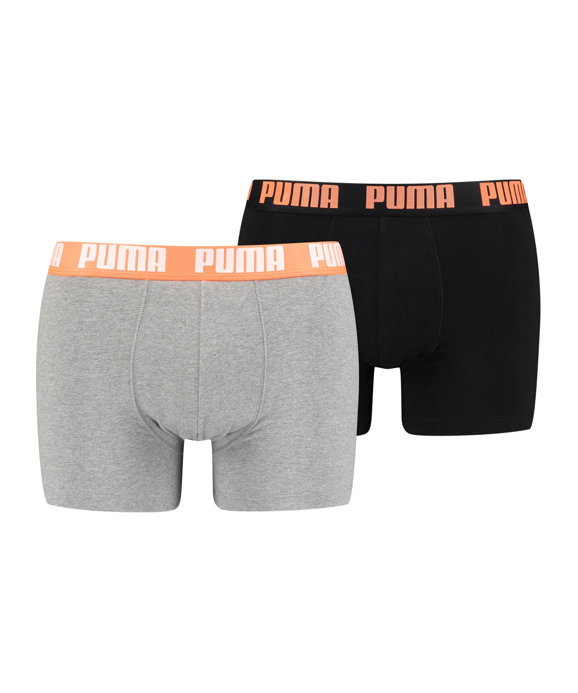 PUMA Basic Boxer 2er Pack Grau Orange F029 - grau