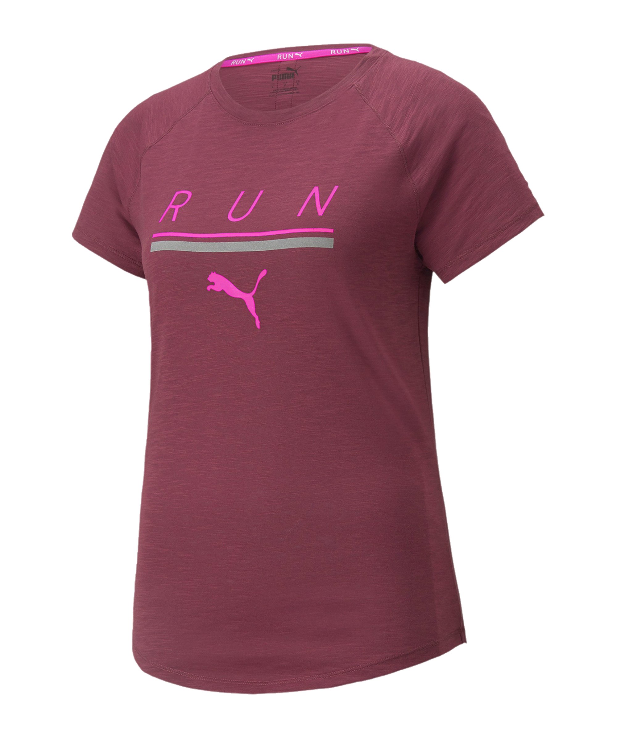 PUMA 5K Logo T-Shirt Running Damen Rot F12 - rot