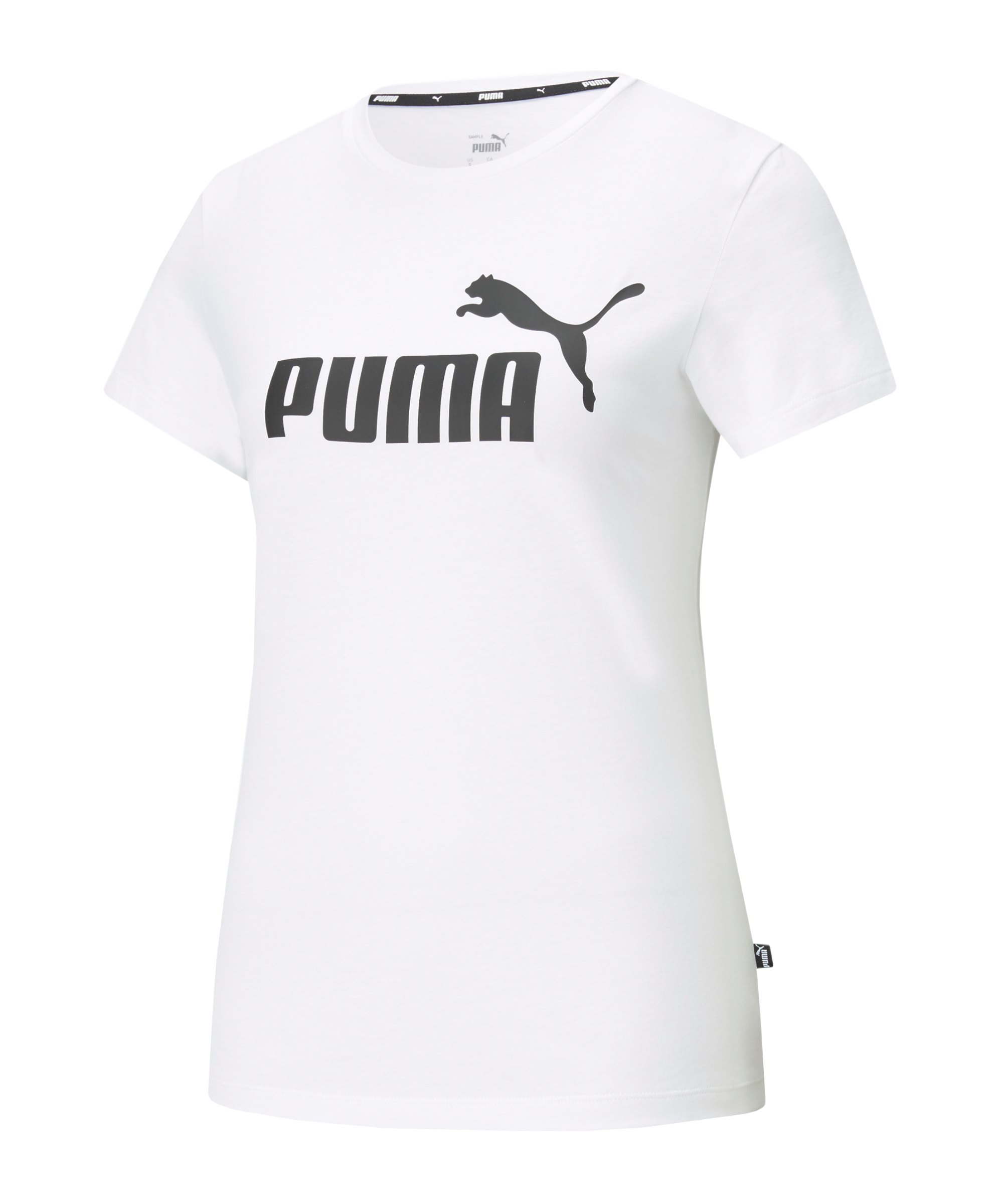 PUMA Essential Logo T-Shirt Damen Weiss F002 - weiss