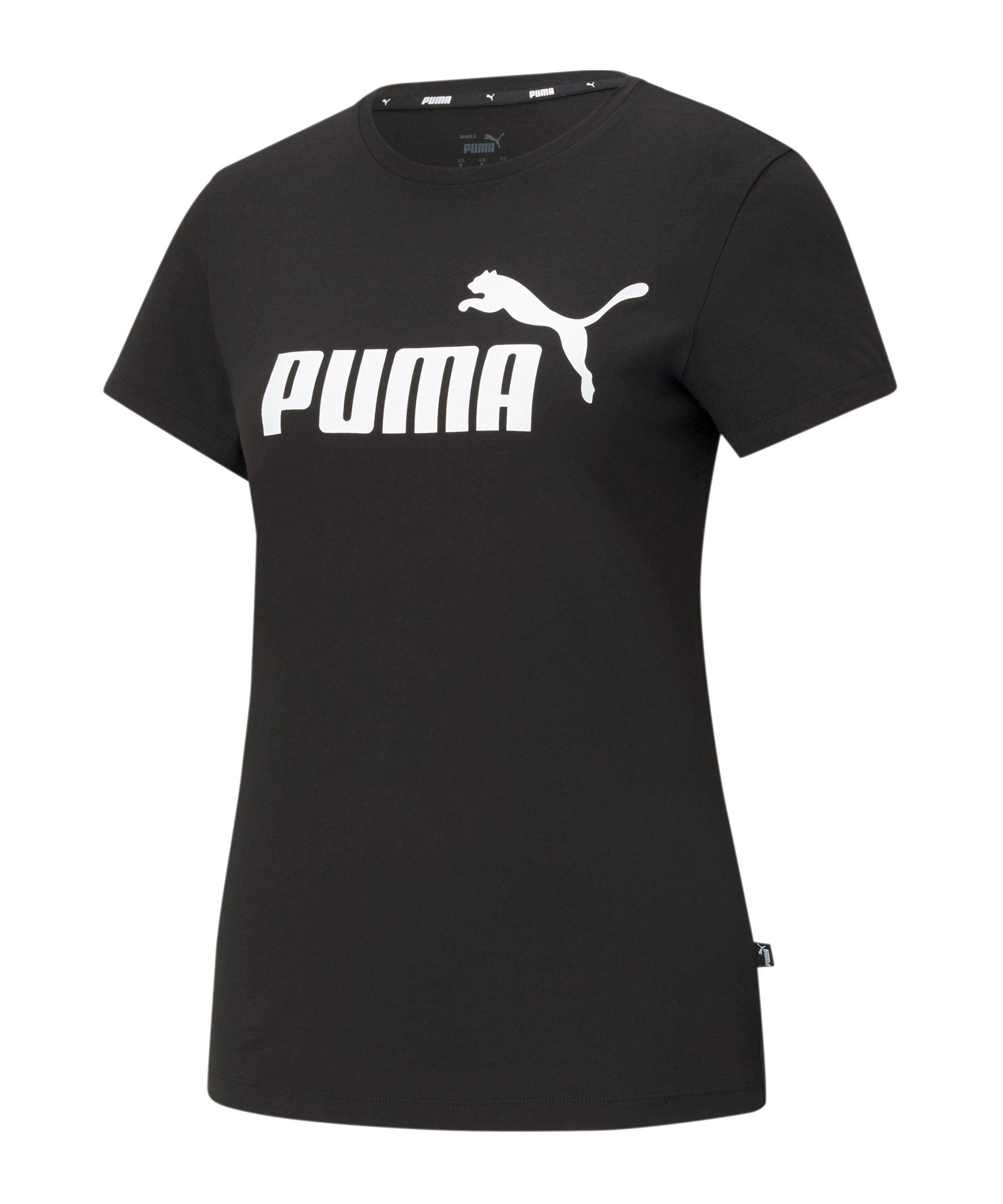 PUMA Essentials Logo T-Shirt Damen Schwarz F001 - schwarz