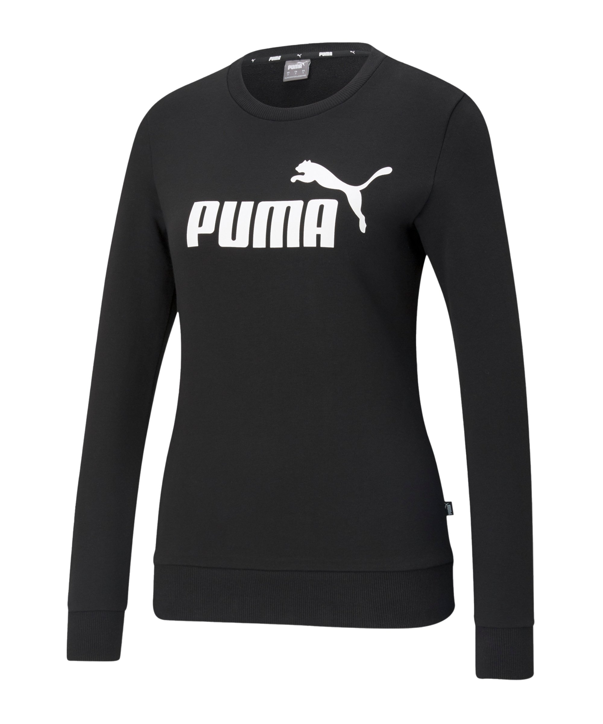 PUMA Essentials Logo Sweatshirt Damen Schwarz F01 - schwarz