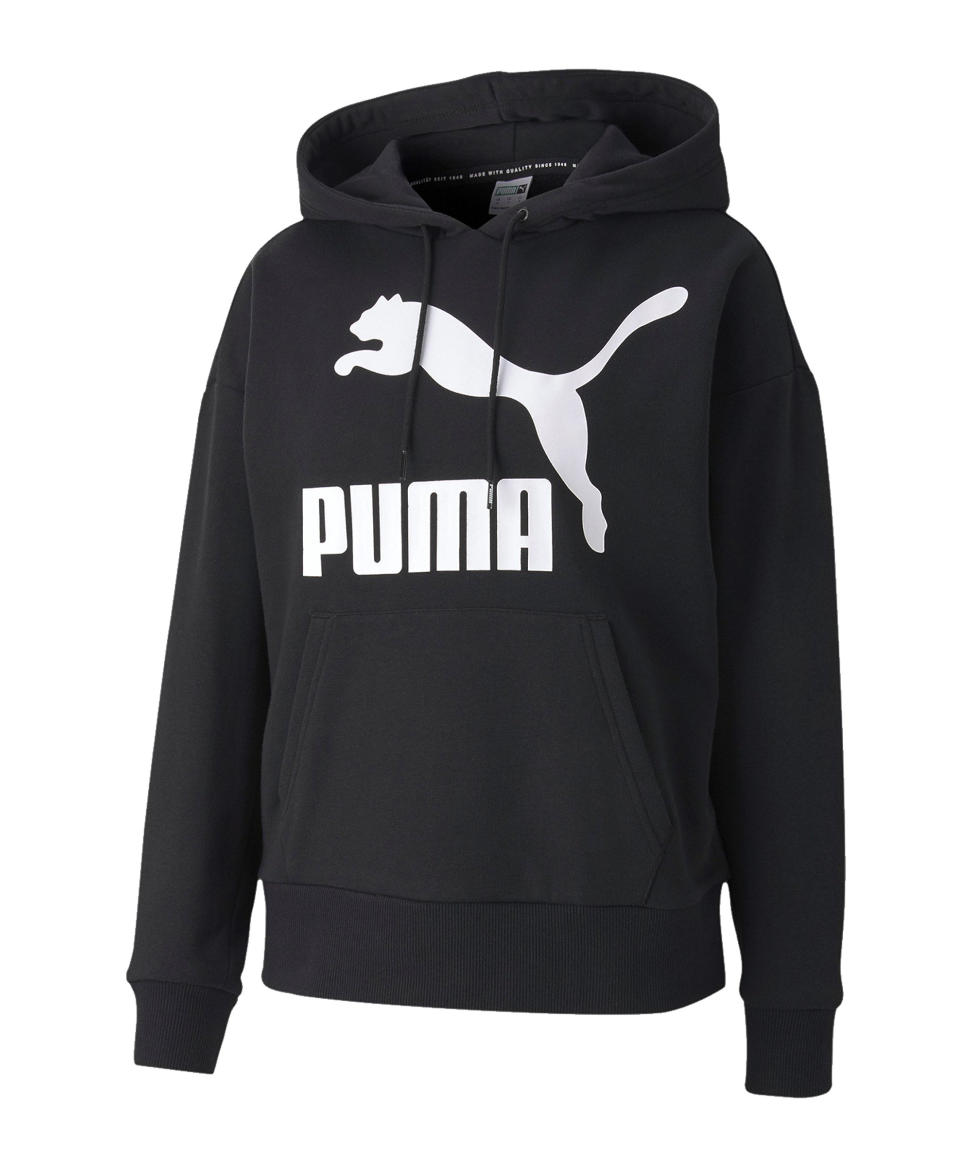 PUMA Classic Logo Hoody Damen Schwarz F01 - schwarz