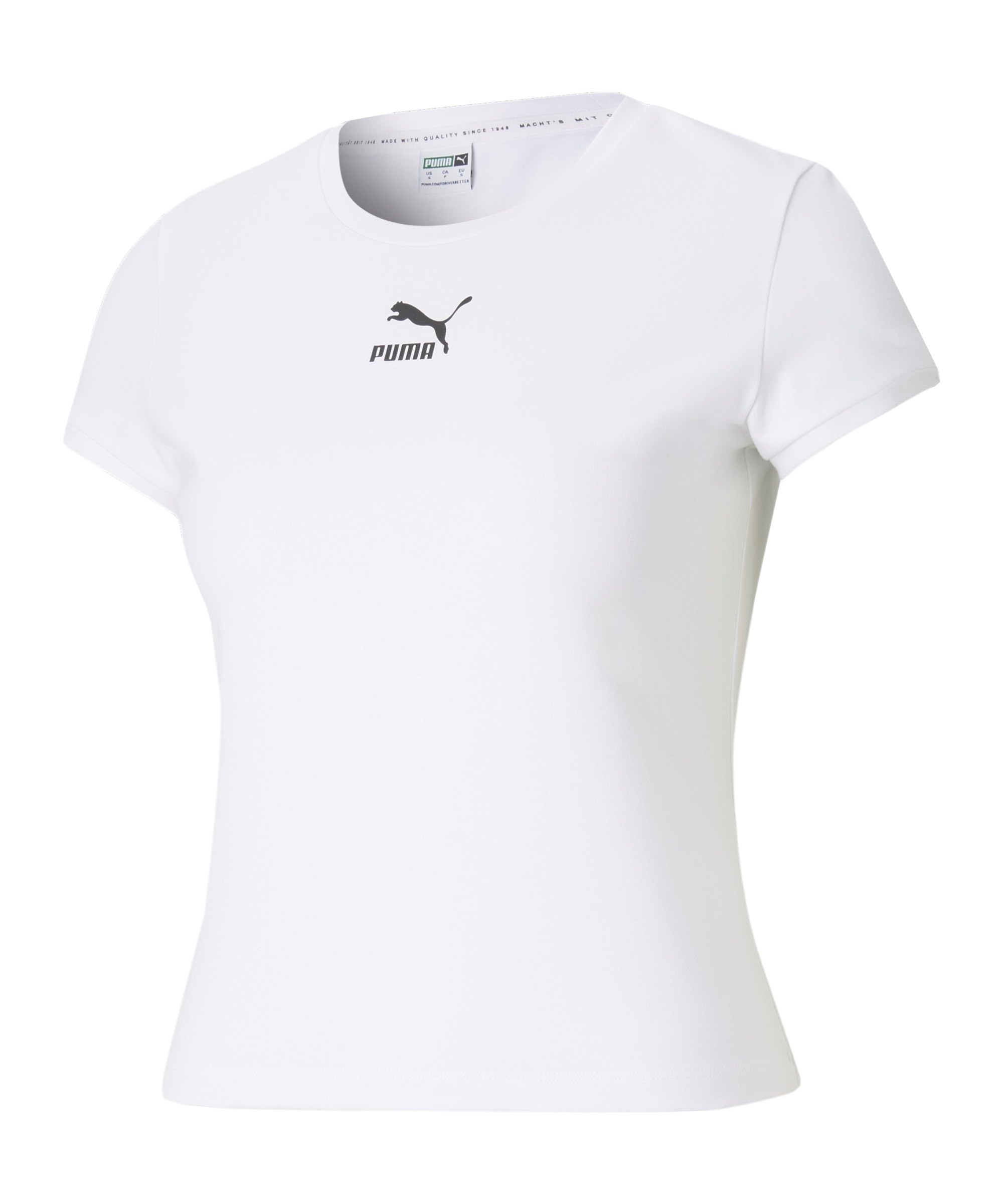 PUMA Classics Fitted T-Shirt Damen Weiss F02 - weiss