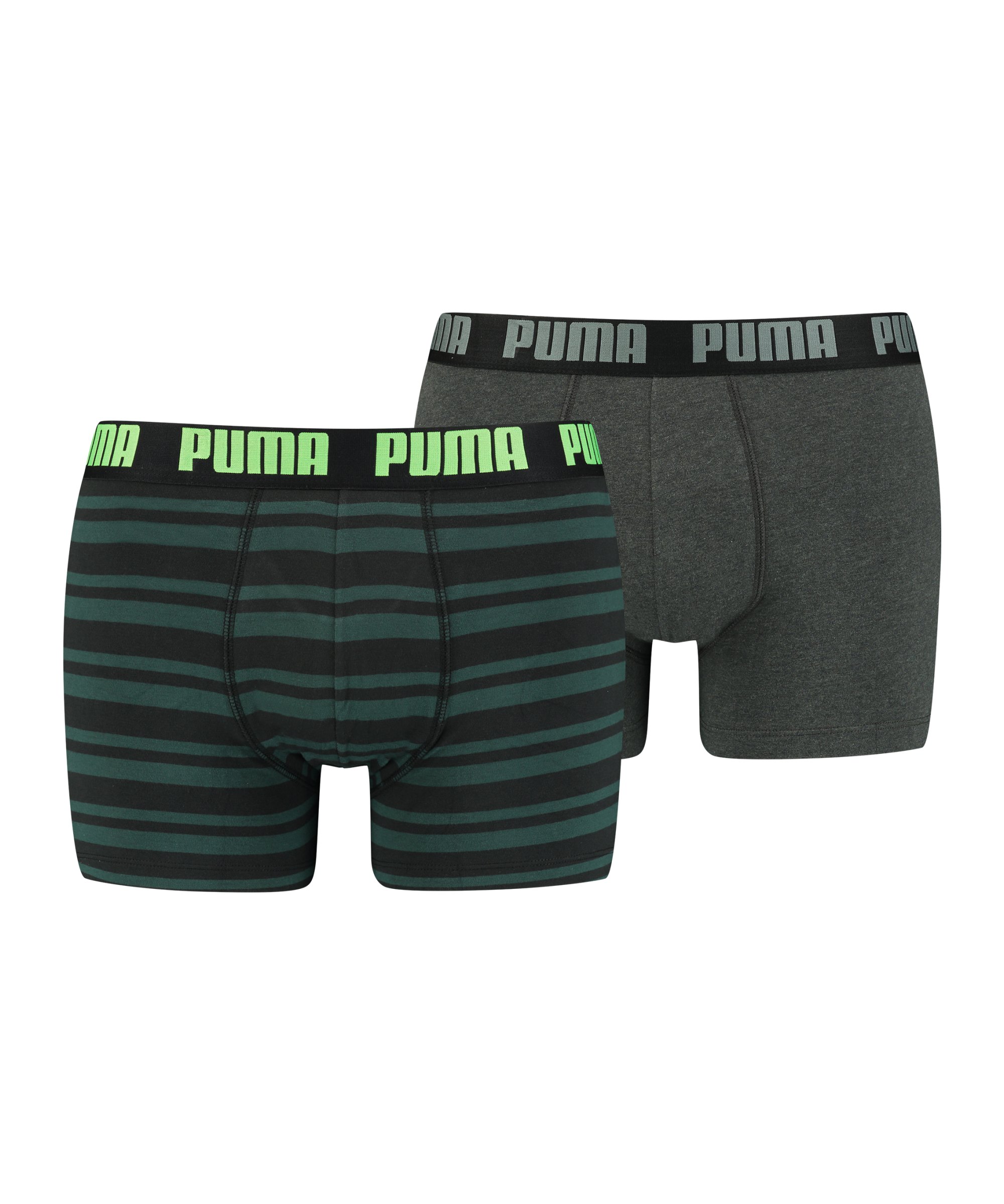 PUMA Heritage Stripe Boxer 2er Pack Grün F011 - gruen