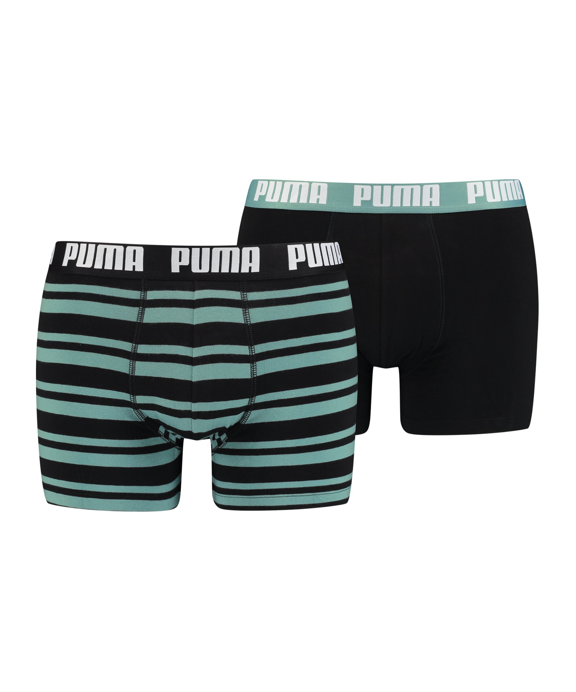 PUMA Heritage Stripe Boxer 2er Pack Grün F012 - gruen