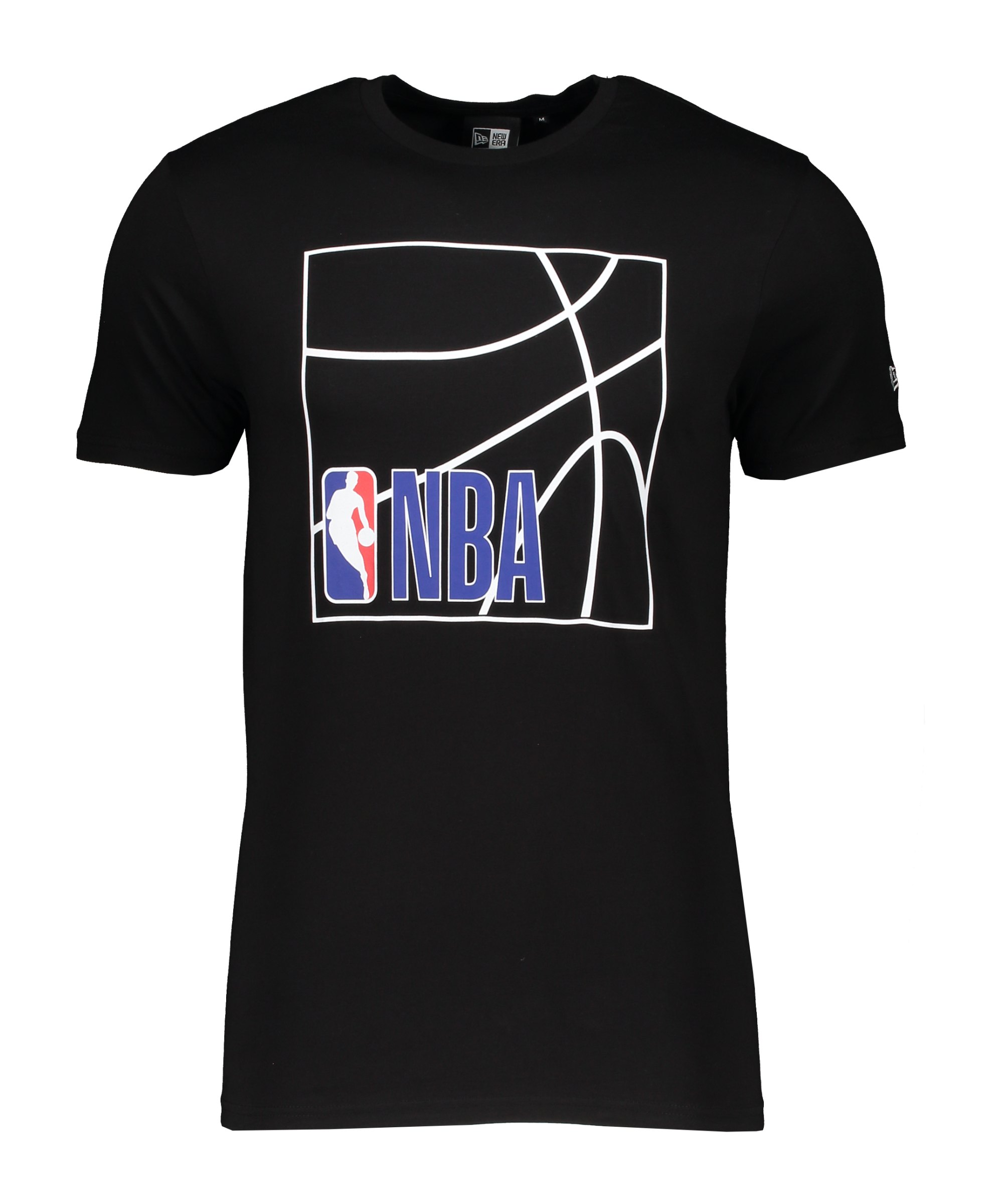 New Era NBA Logo T-Shirt Schwarz Weiss FBLKWHI - schwarz