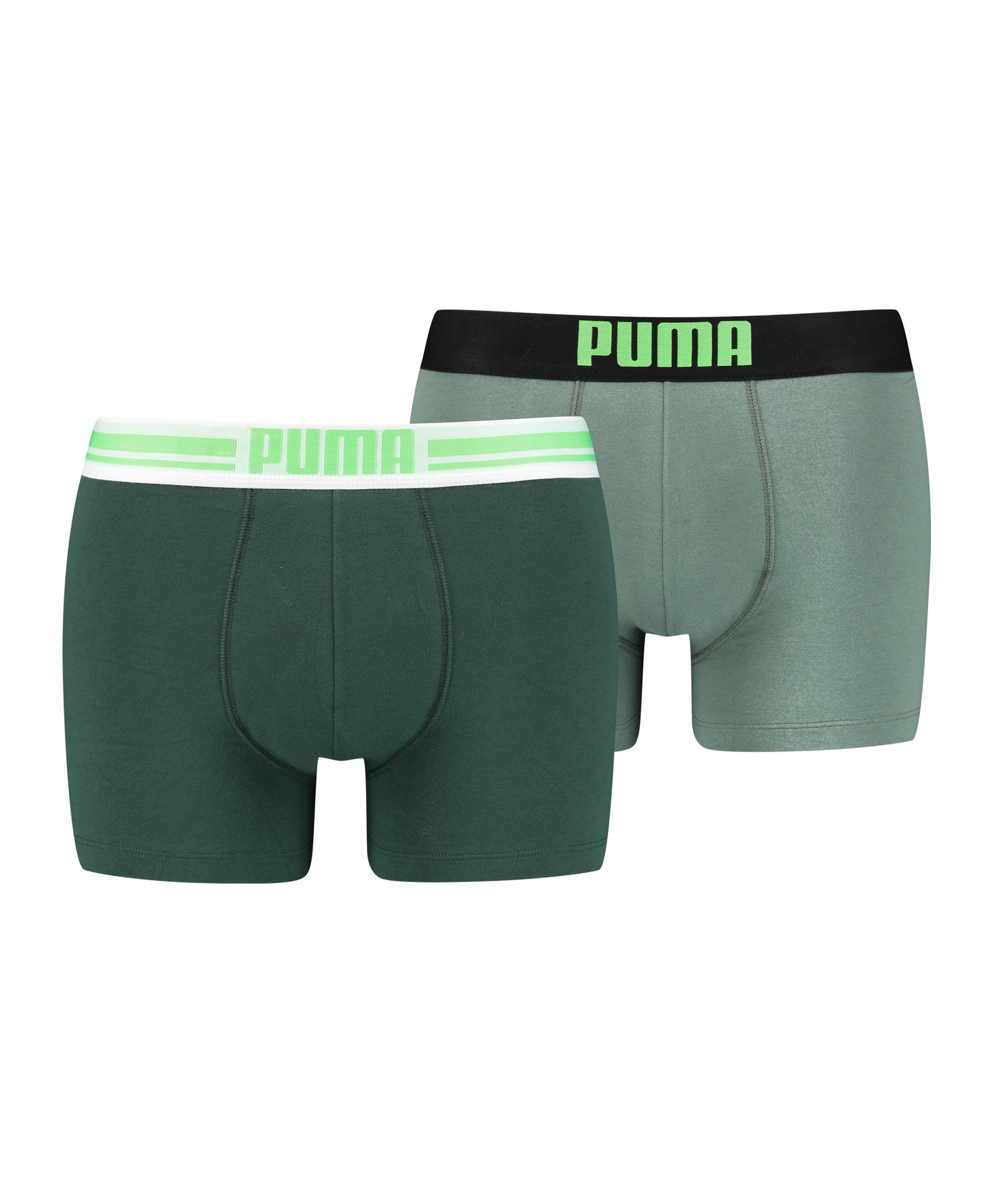 PUMA Placed Logo Boxer 2er Pack Grün F026 - gruen