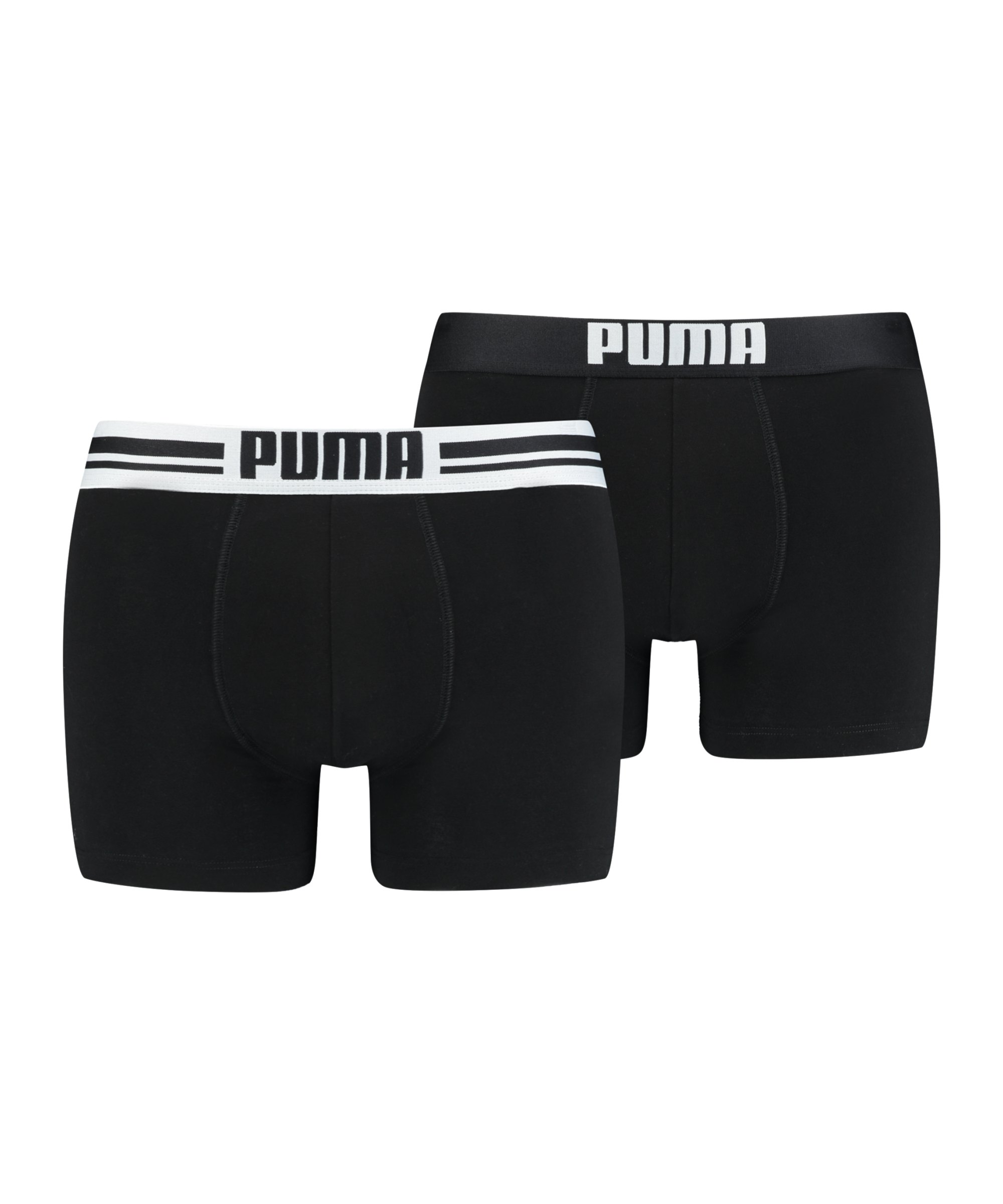 PUMA Placed Logo Boxer 2er Pack Schwarz F200 - schwarz