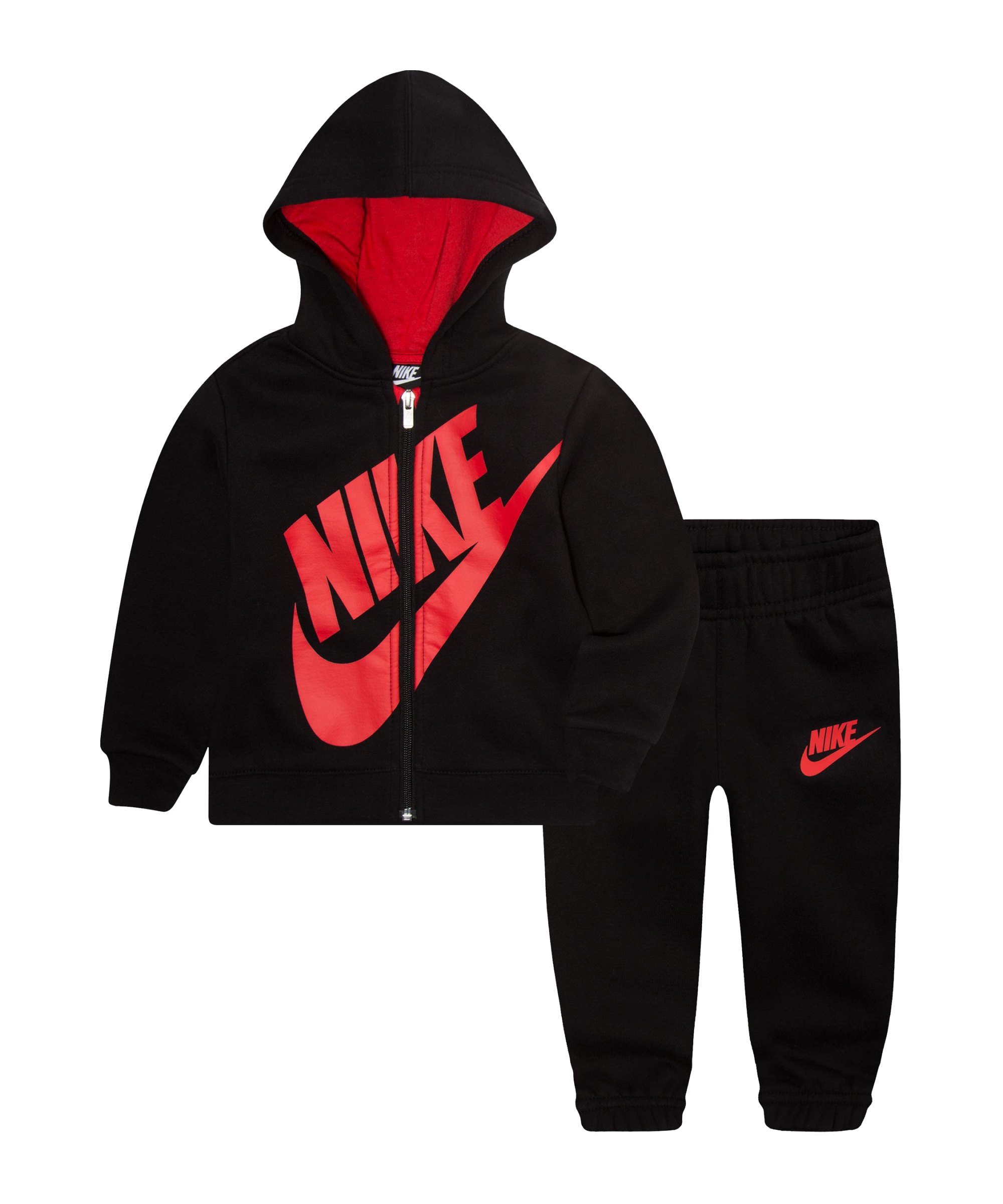 Nike Sueded Fleece Futura Freizeitanzug Kids F023 - schwarz
