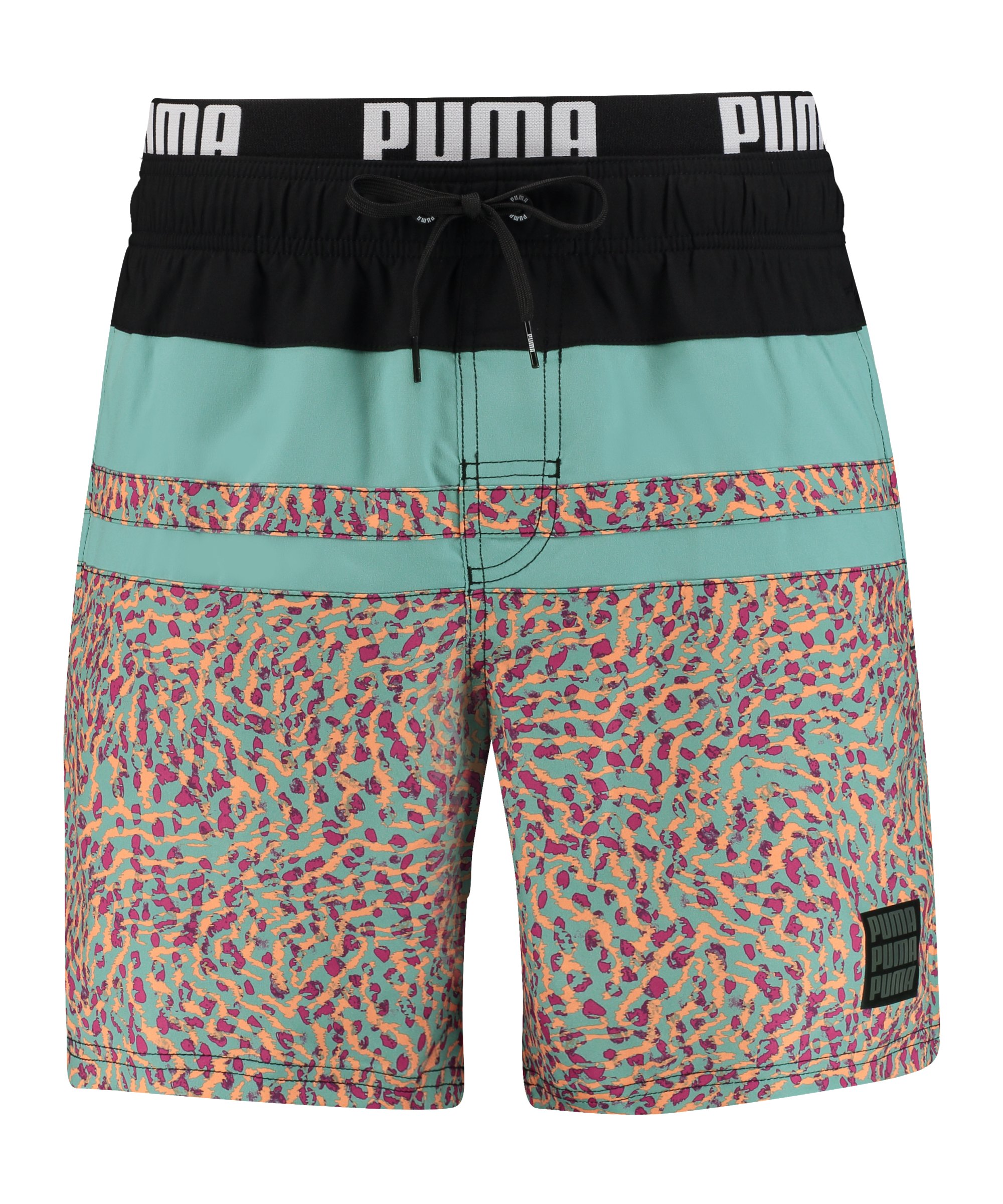 PUMA Swim Heritage Stripe Mid Badehose Pink F003 - mehrfarbig