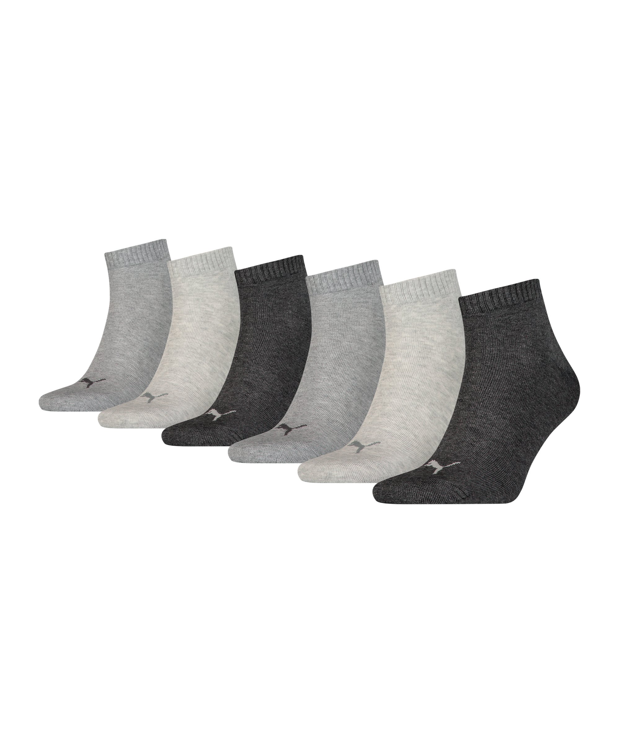 PUMA Unisex Quarter Plain 6er Pack Socken F002 - grau