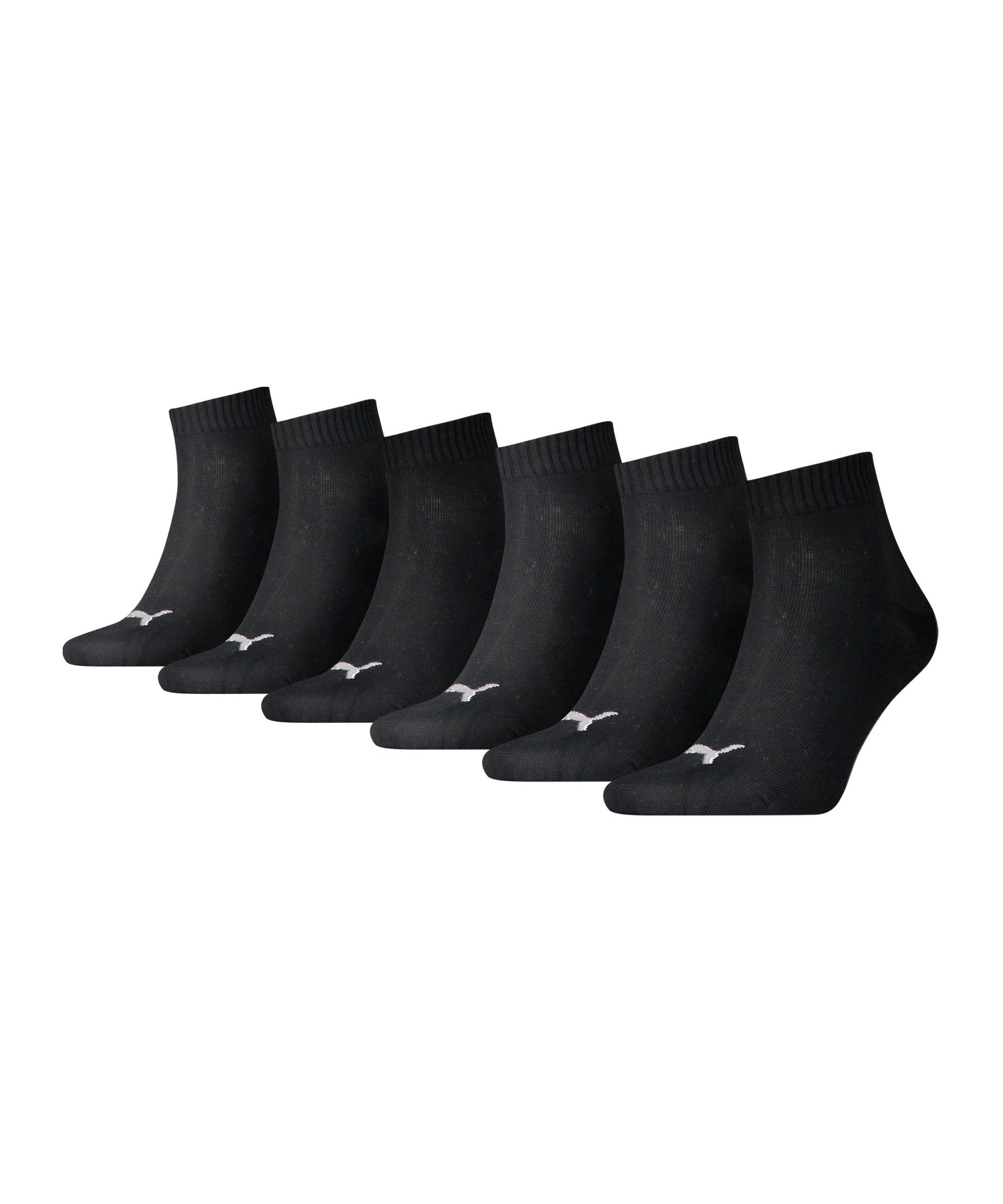 PUMA Unisex Quarter Plain 6er Pack Socken F003 - schwarz