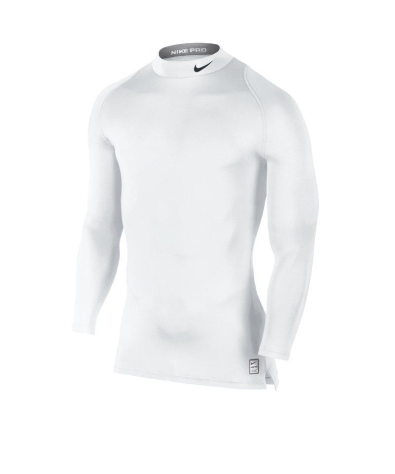 Nike Pro LS Mock Cool Compression Weiss F100 - weiss