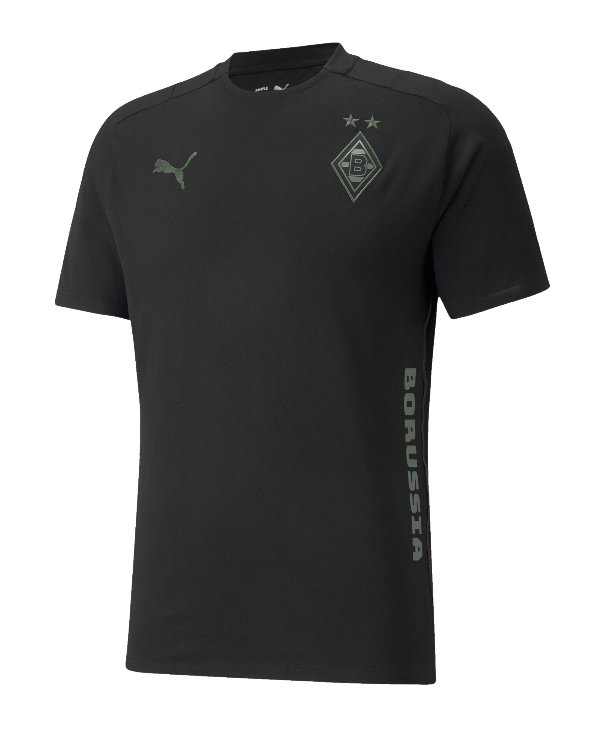 PUMA Borussia Mönchengladbach Casuals T-Shirt Schwarz Grau F03 - schwarz