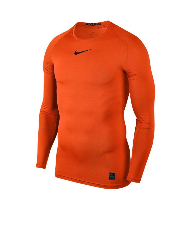 Nike Pro Compression LS Shirt Orange F819 - orange