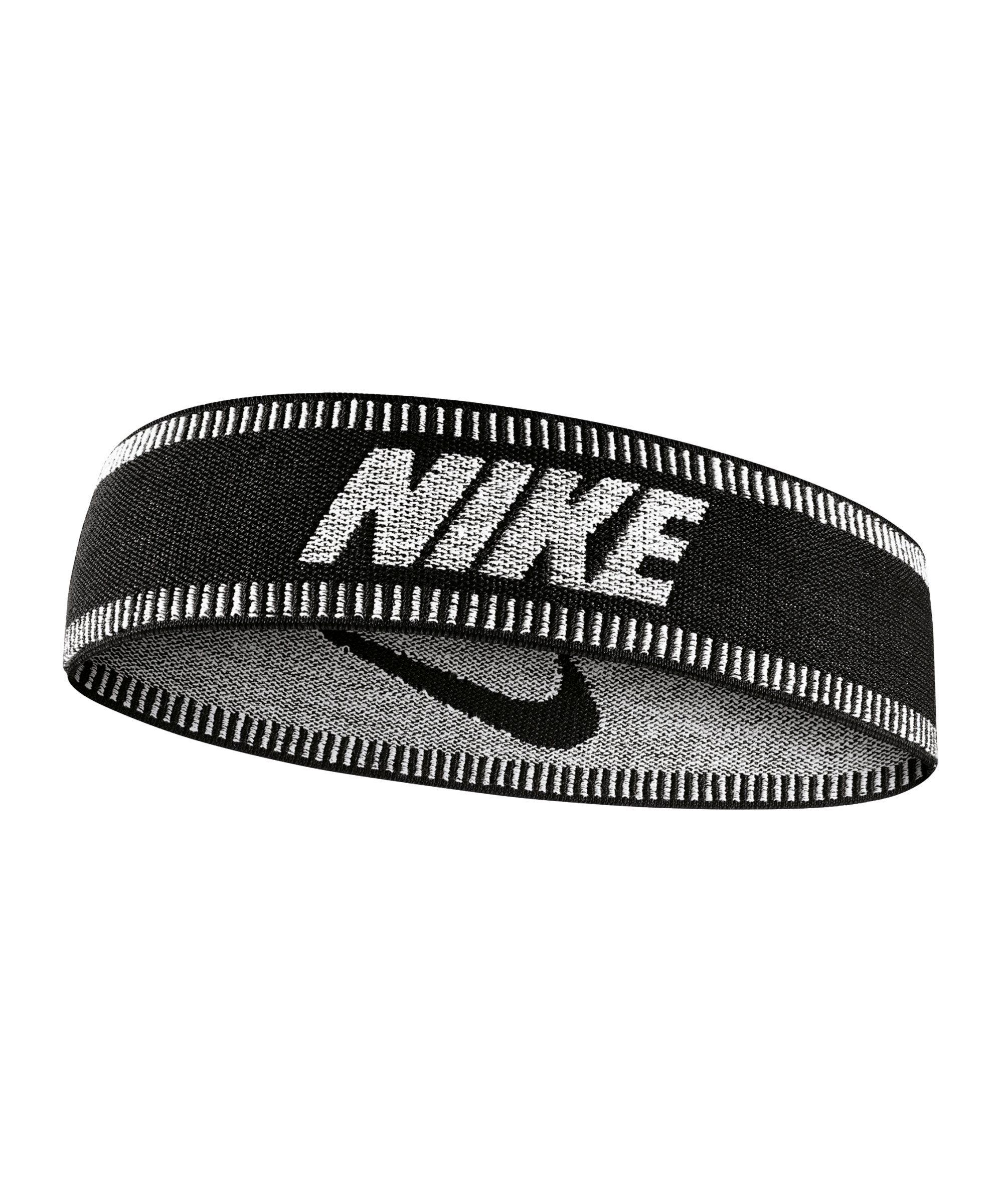 Nike Sport Haarband Schwarz Weiss F010 - schwarz
