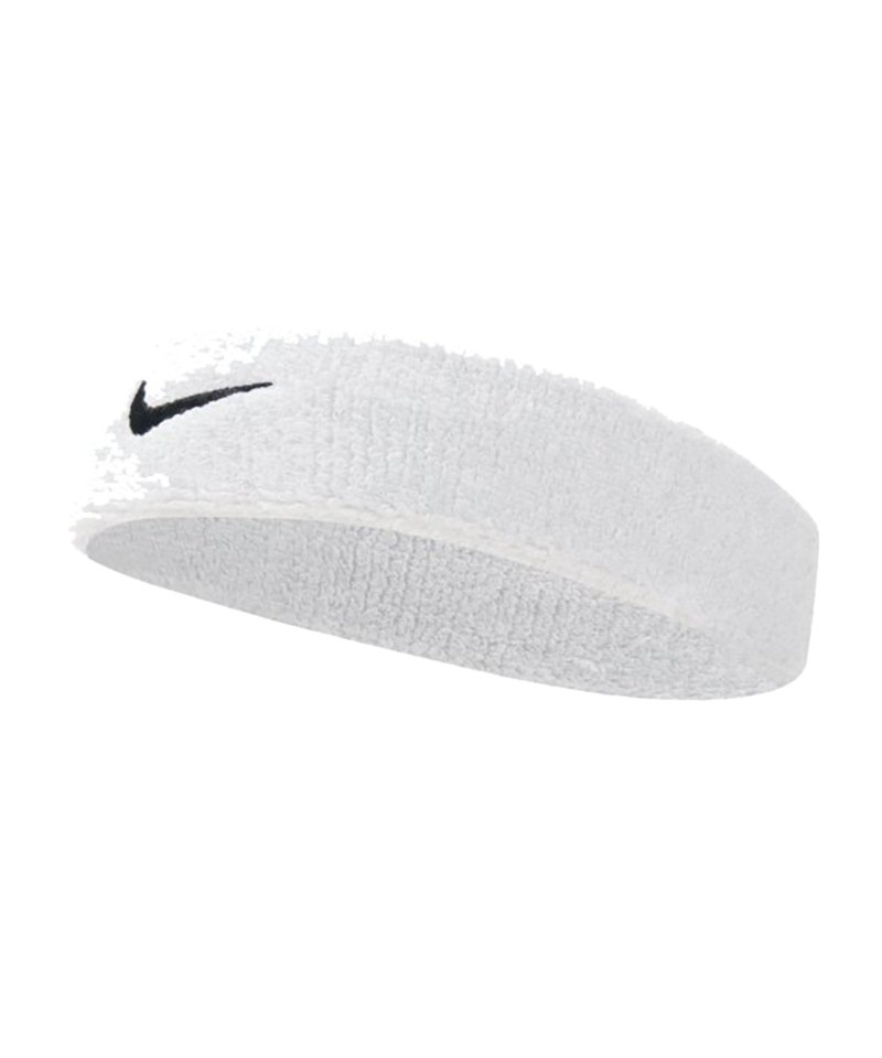 Nike Swoosh Stirnband Weiss Schwarz F101 - weiss