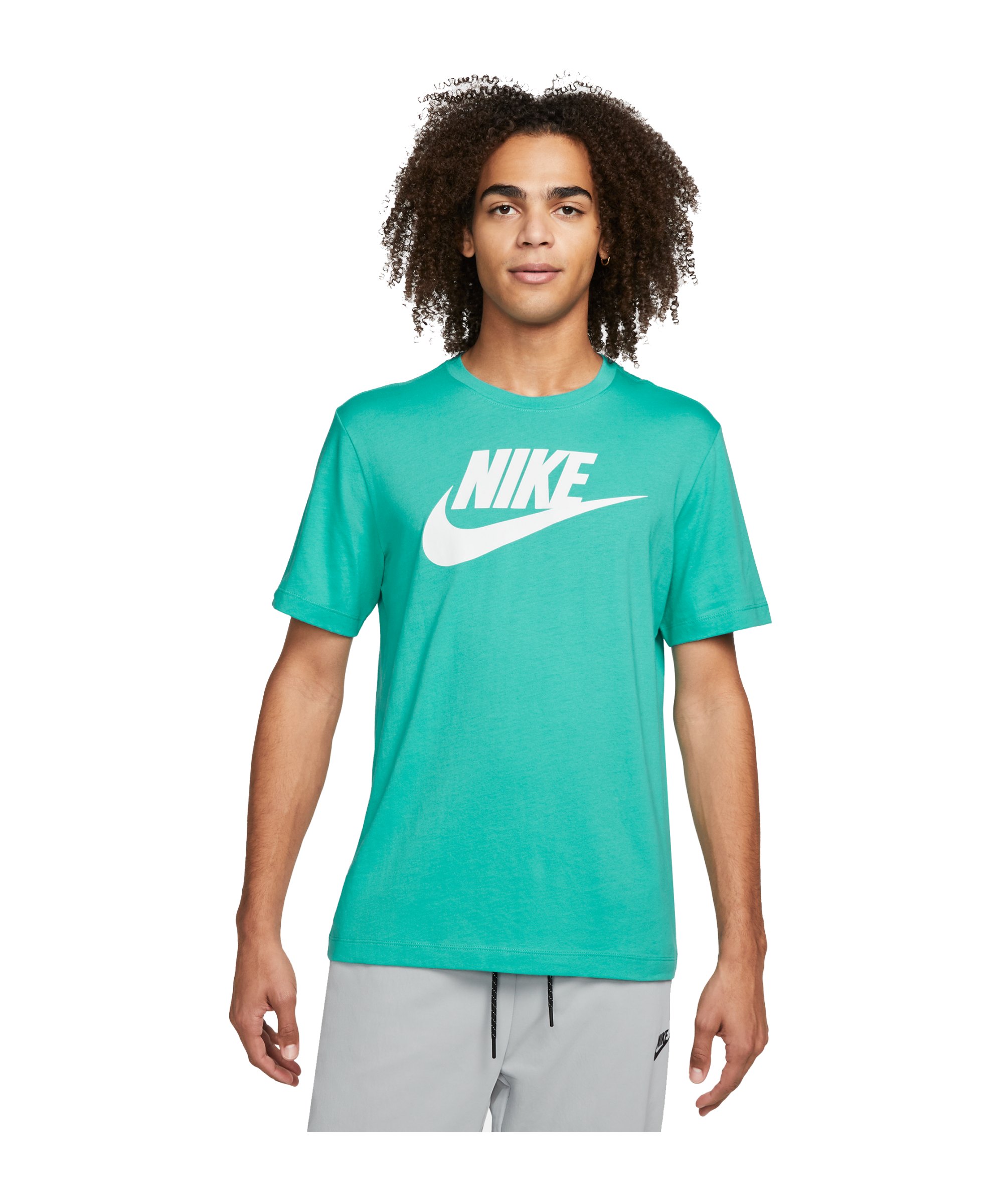Nike Icon Futura T-Shirt Grün Weiss F392 - gruen