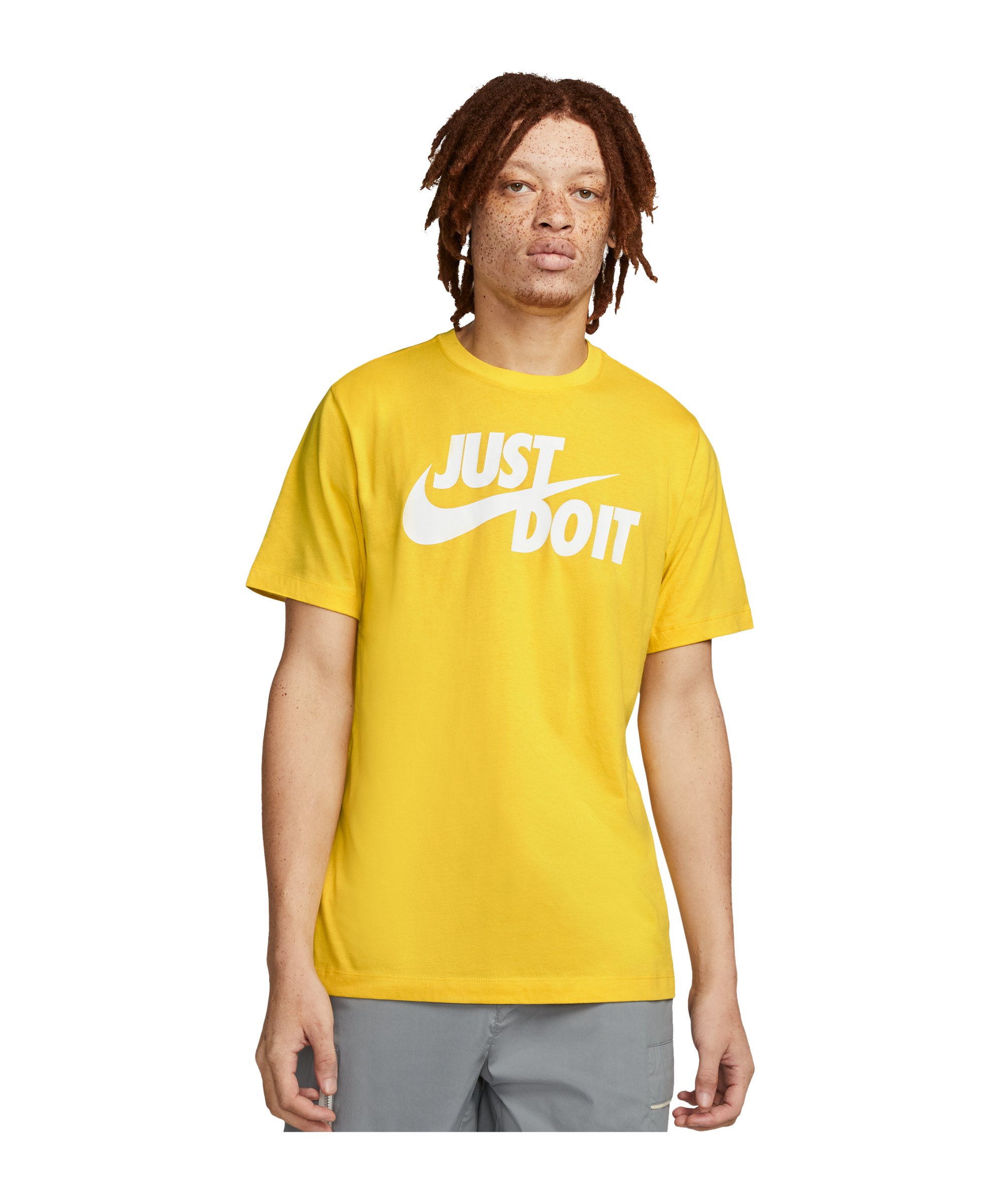 Nike Just Do It Swoosh T-Shirt Gelb Weiss F709 - gelb