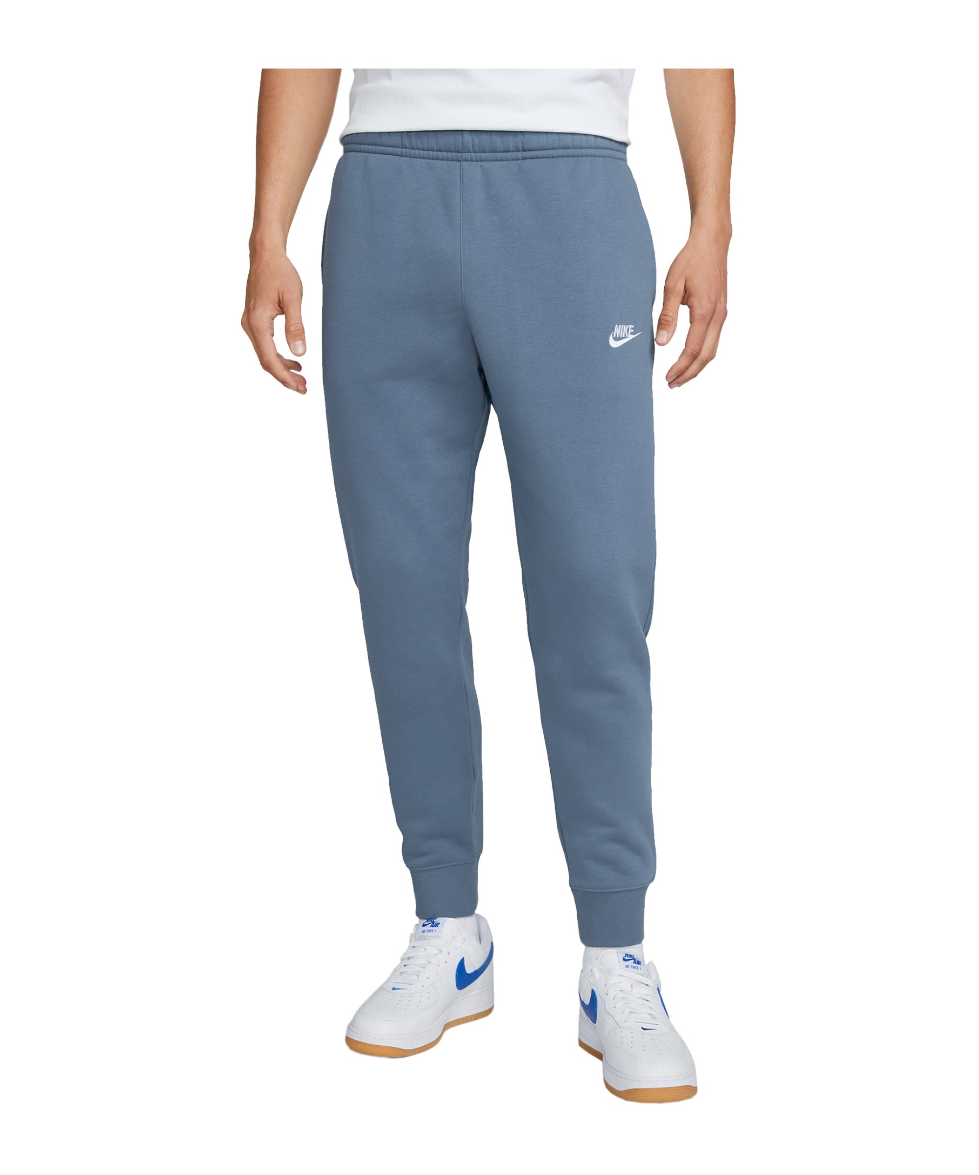 Nike Club Fleece Jogginghose Blau Weiss F491 - blau