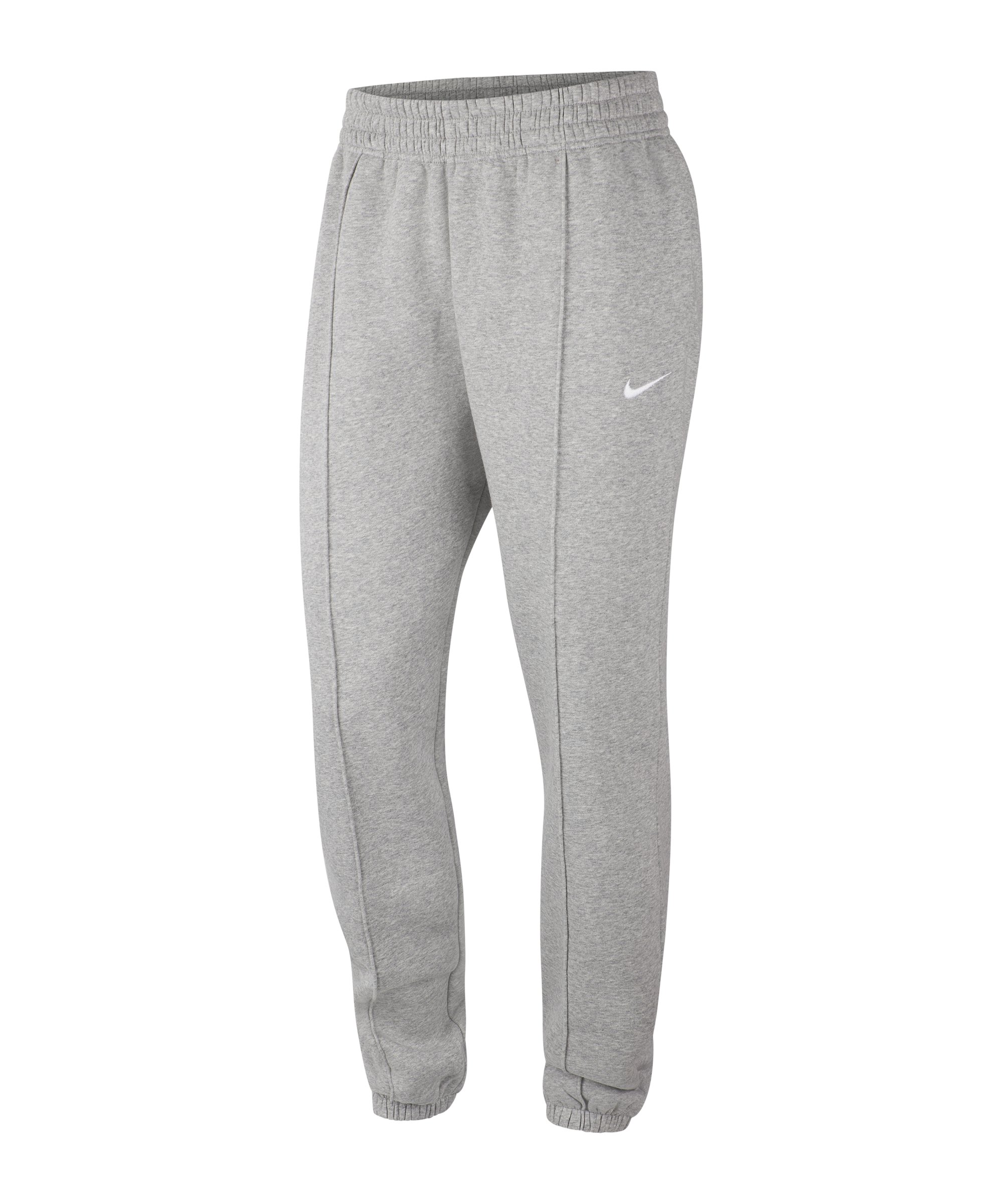Nike Fleece Jogginghose Damen Grau Weiss F063 - grau
