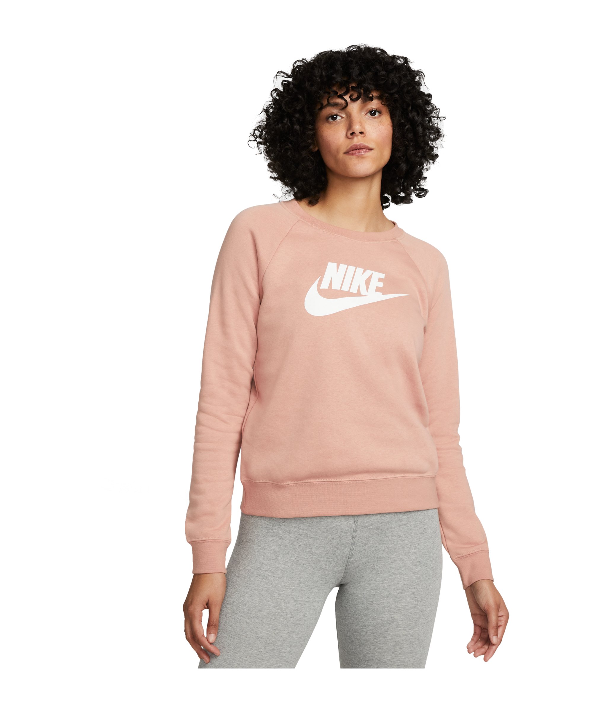Nike Crew Fleece Sweatshirt Damen Rosa Weiss F609 - rosa