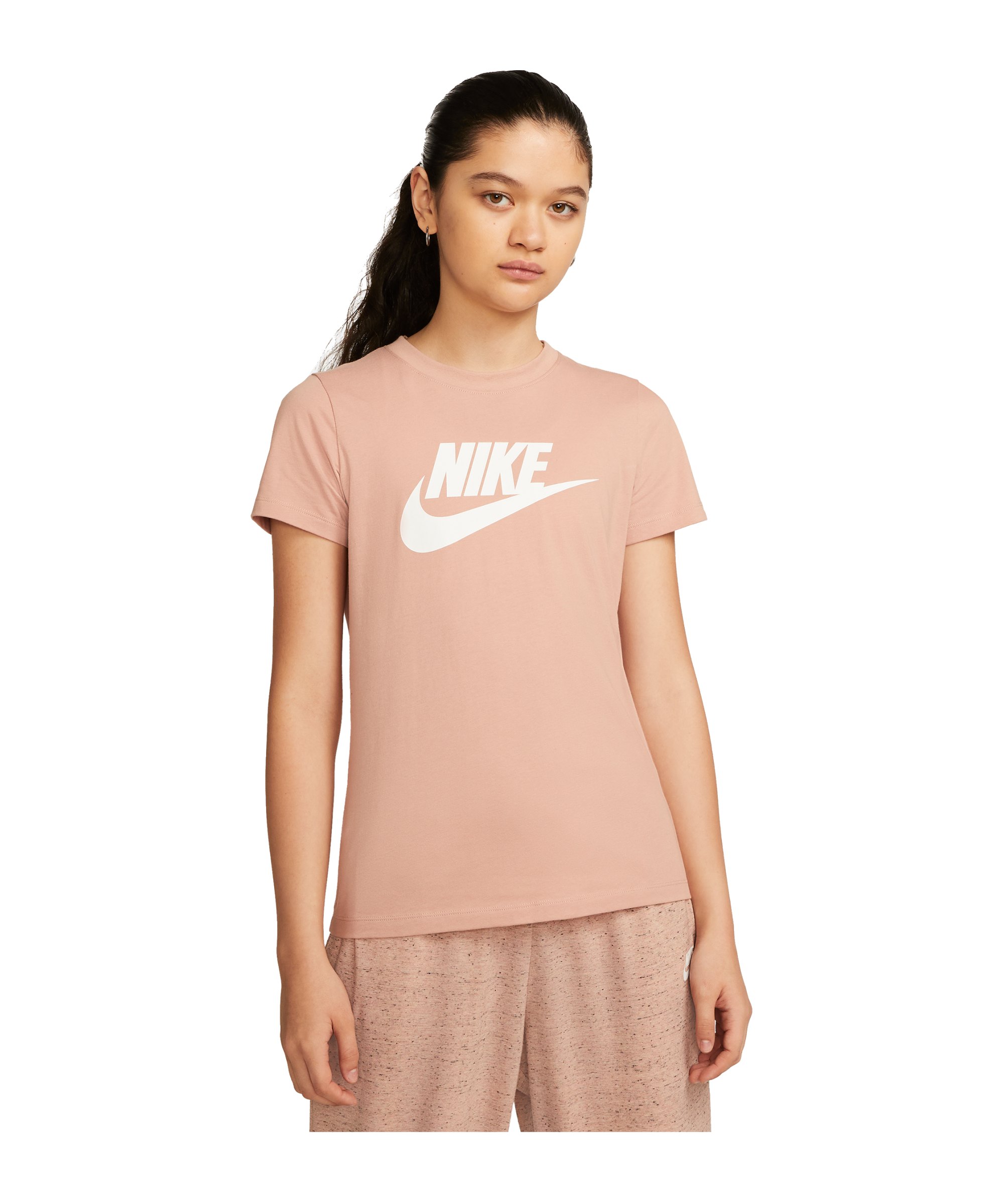 Nike Essential T-Shirt Damen Rosa Weiss F609 - rosa