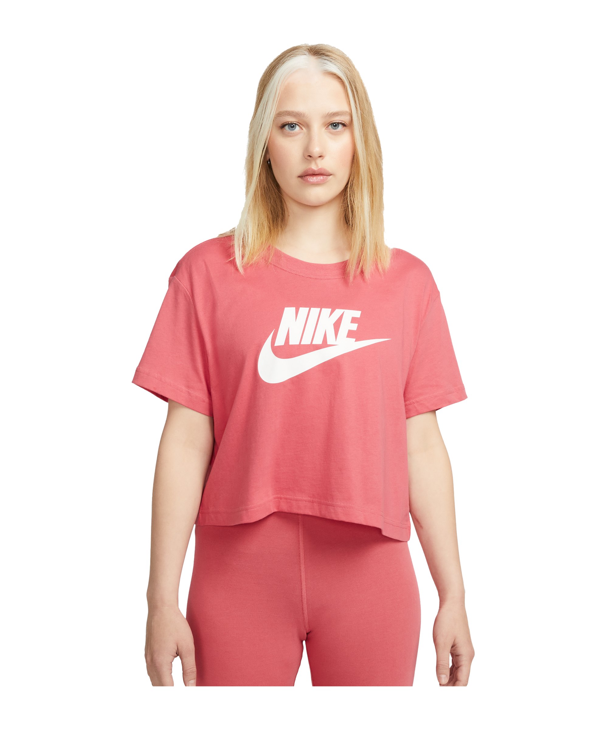 Nike Essential Cropped T-Shirt Damen Pink F622 - pink
