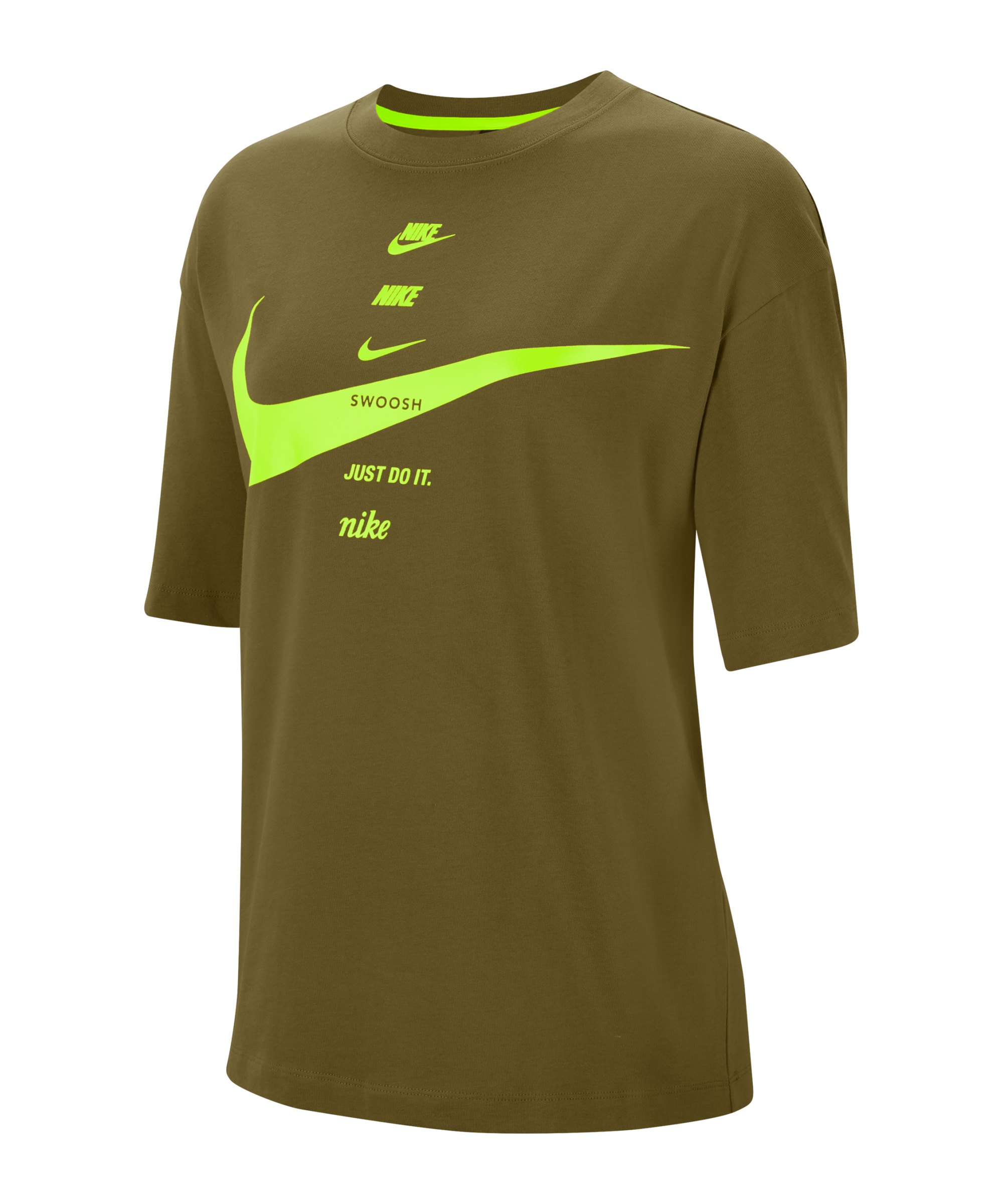 Nike Swoosh T-Shirt Damen Grün F368 - gruen