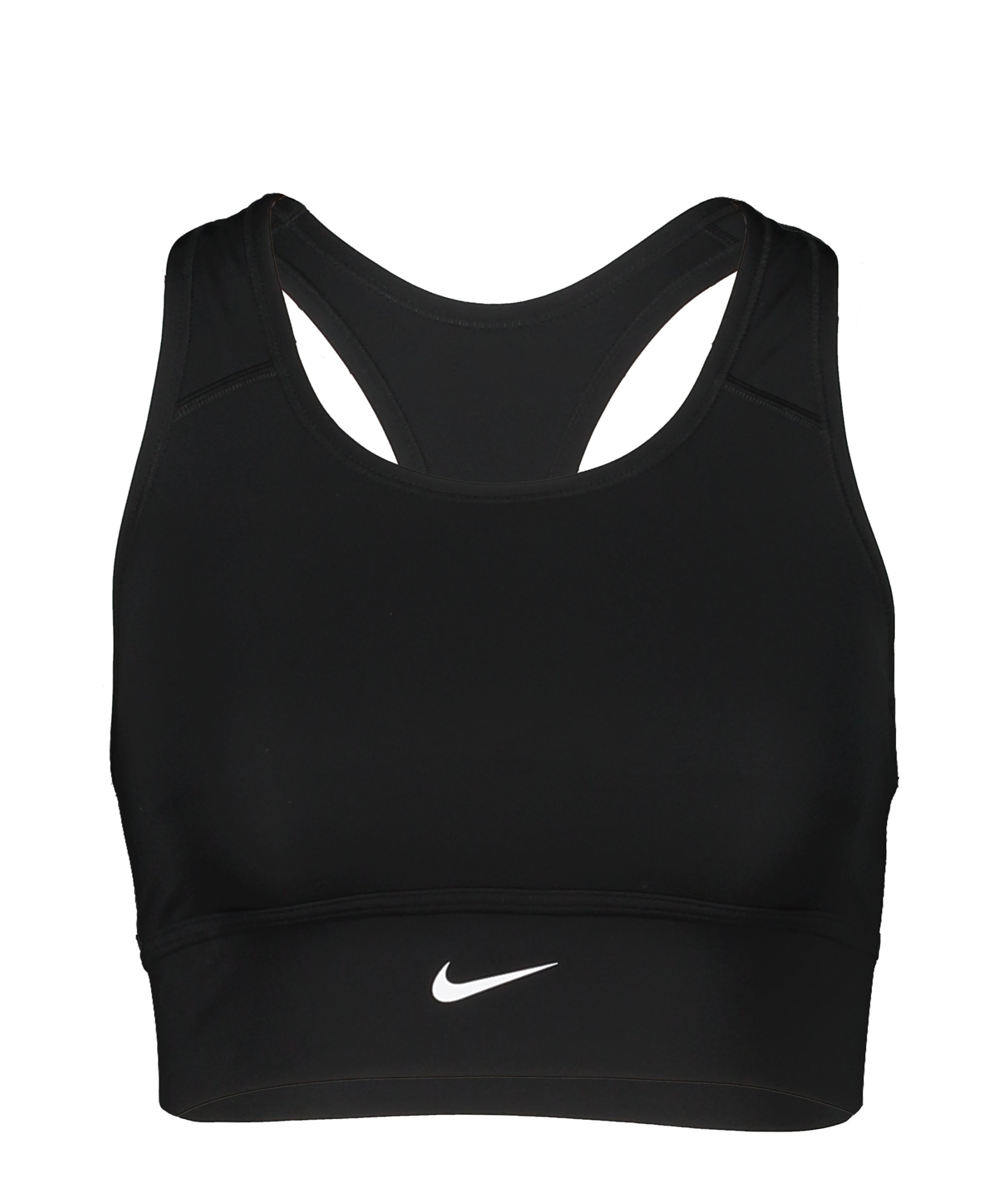 Nike Swoosh Longline Sport-BH Damen Schwarz F010 - schwarz