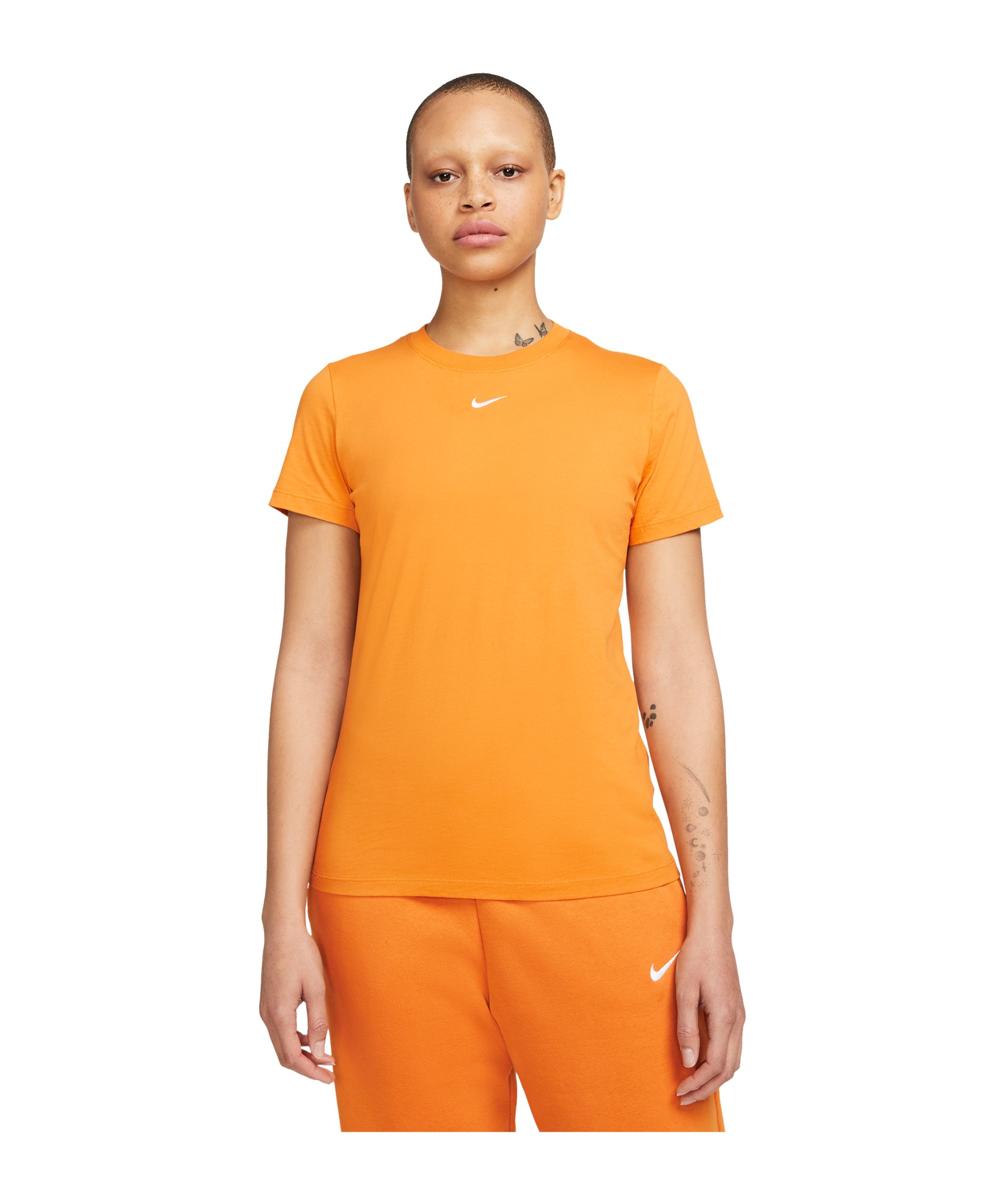 Nike Essentials T-Shirt Damen Orange Weiss F738 - orange