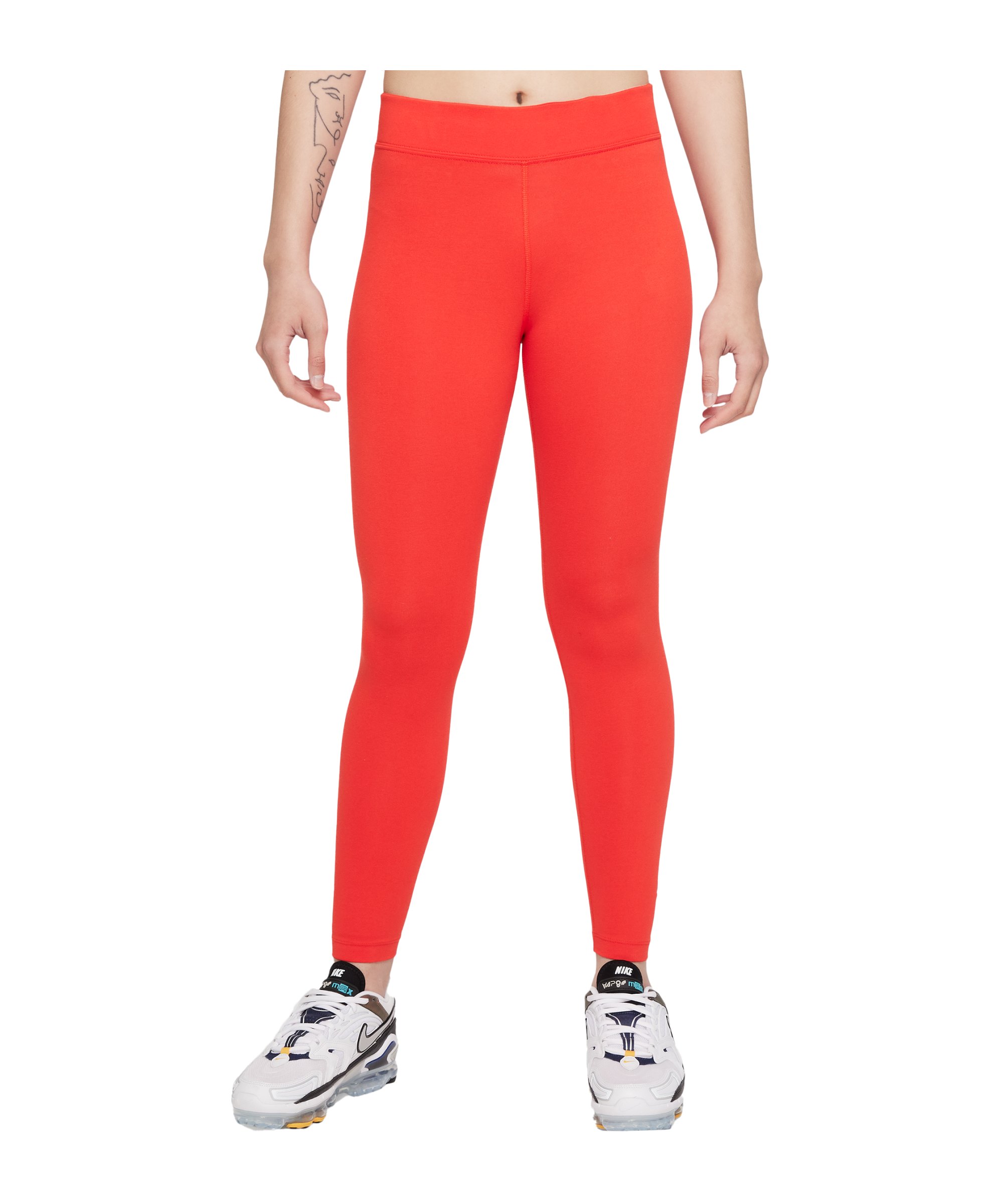 Nike Essentials 7/8 Leggings Damen Rot Weiss F673 - rot