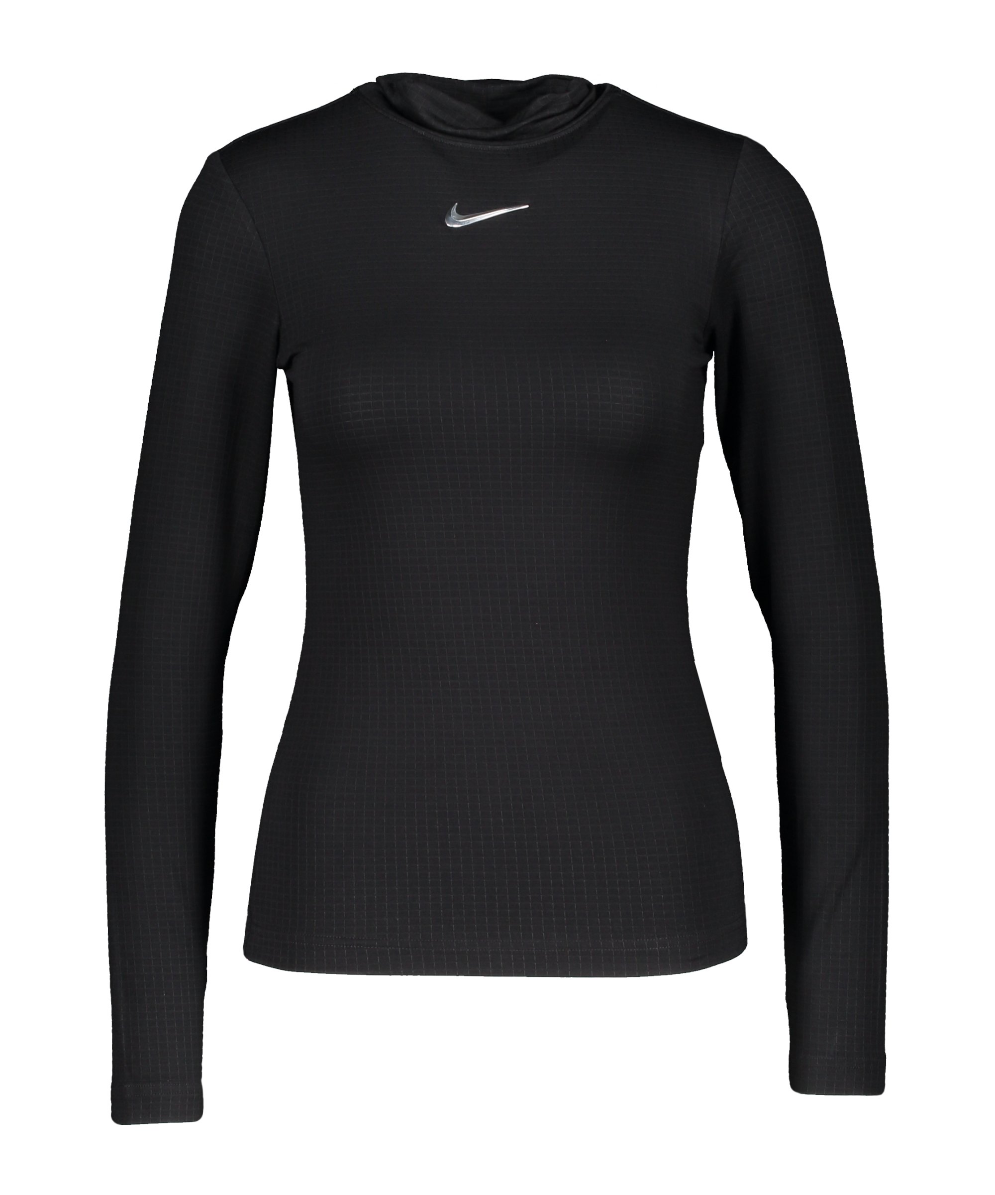 Nike Swoosh Mock Sweatshirt Damen Schwarz F010 - schwarz