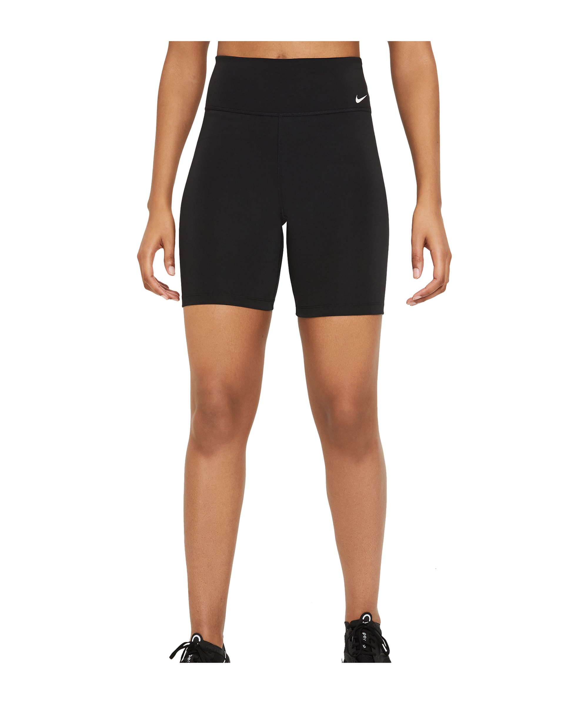 Nike Mid Rise Bike Short Damen Schwarz Weiss F010 - schwarz
