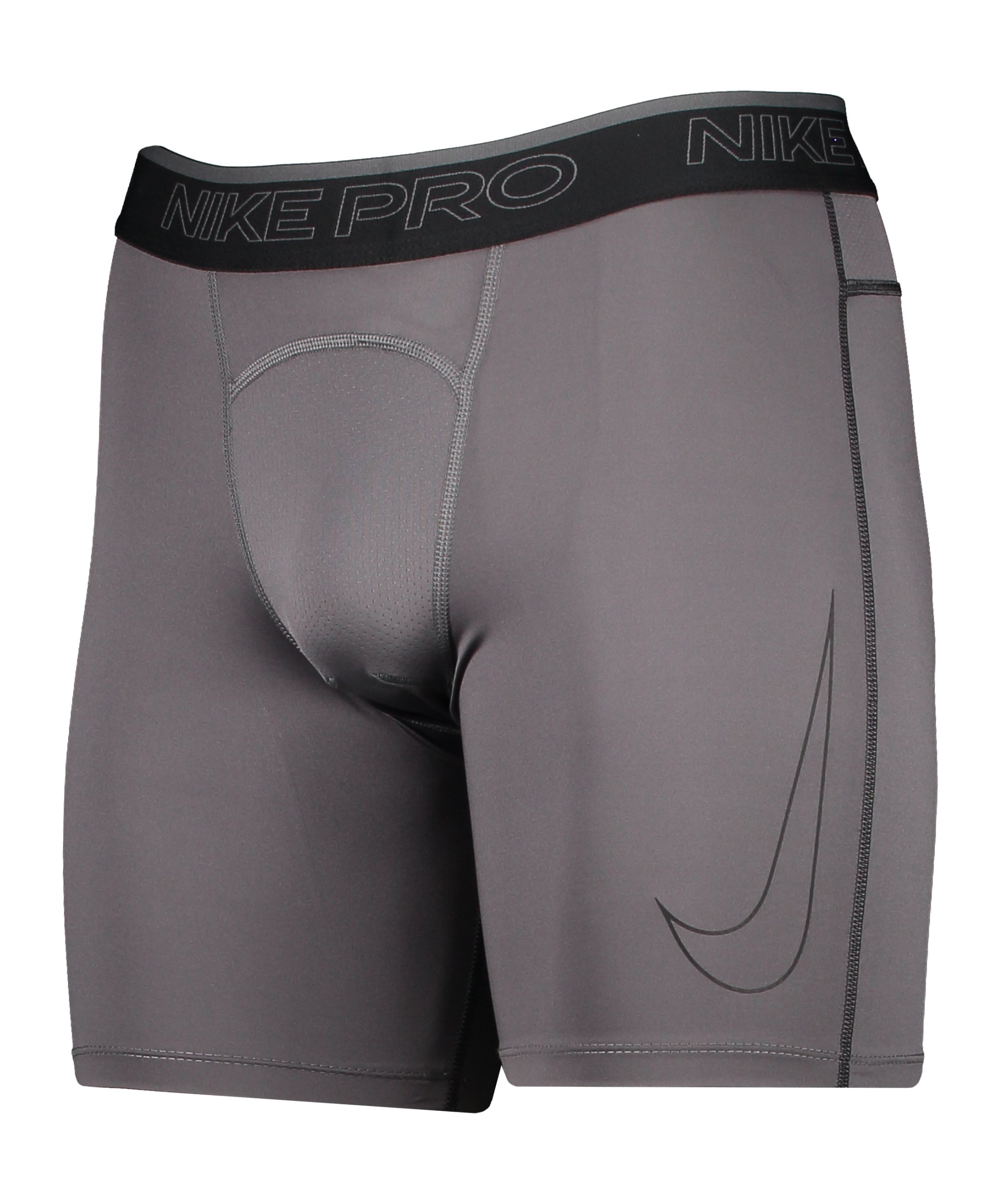 Nike Pro Short Grau Schwarz F068 - grau
