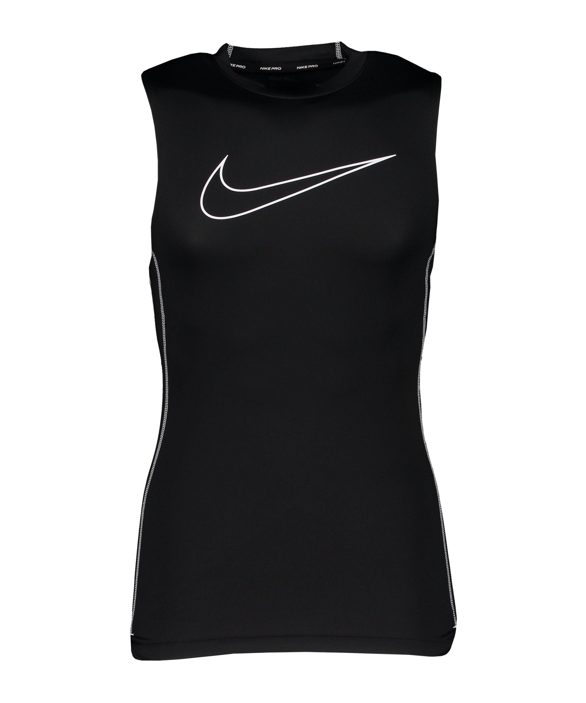 Nike Pro Tight-Fit Tanktop Schwarz Weiss F011 - schwarz
