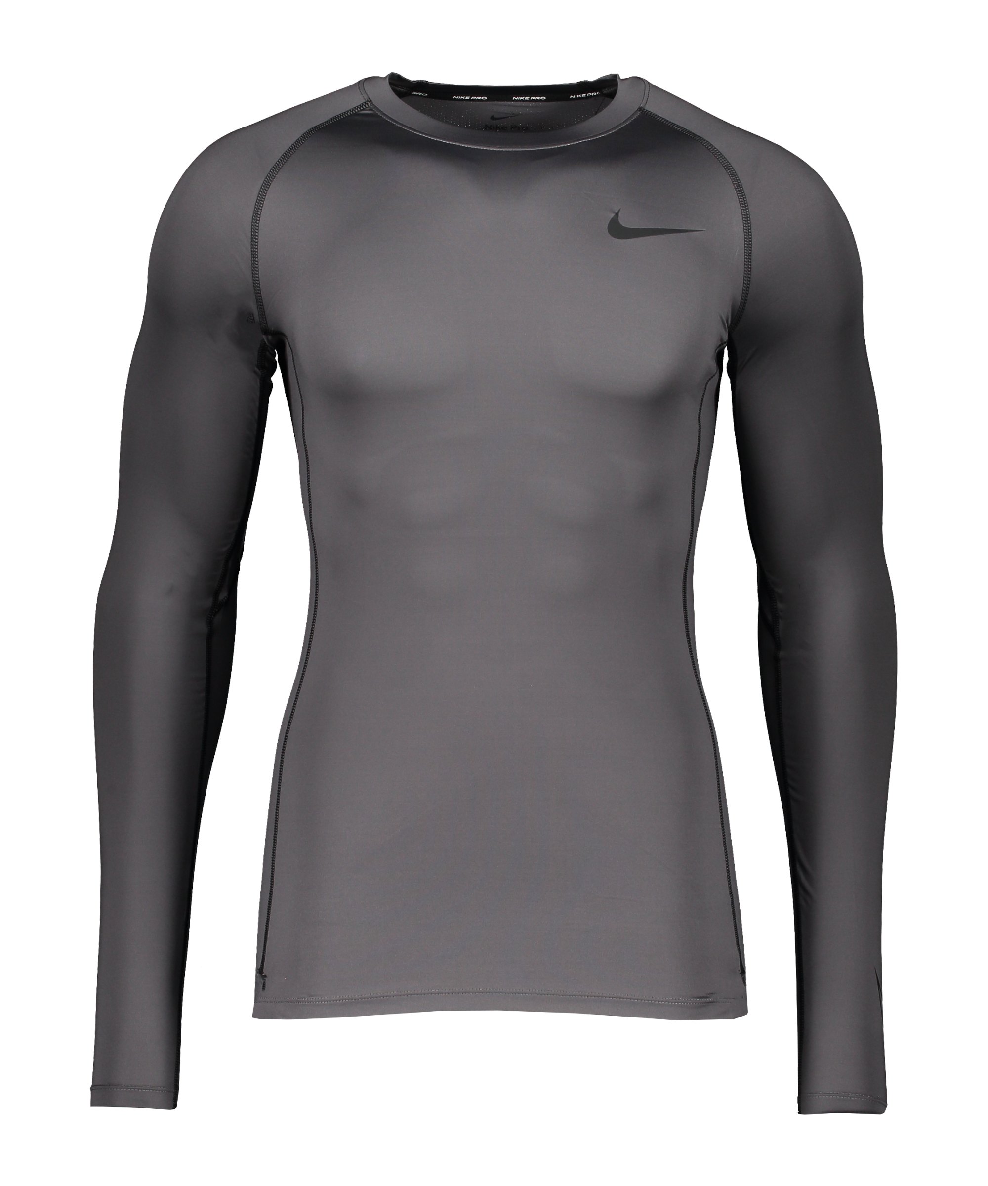 Nike Pro Longsleeve Grau Schwarz F068 - grau