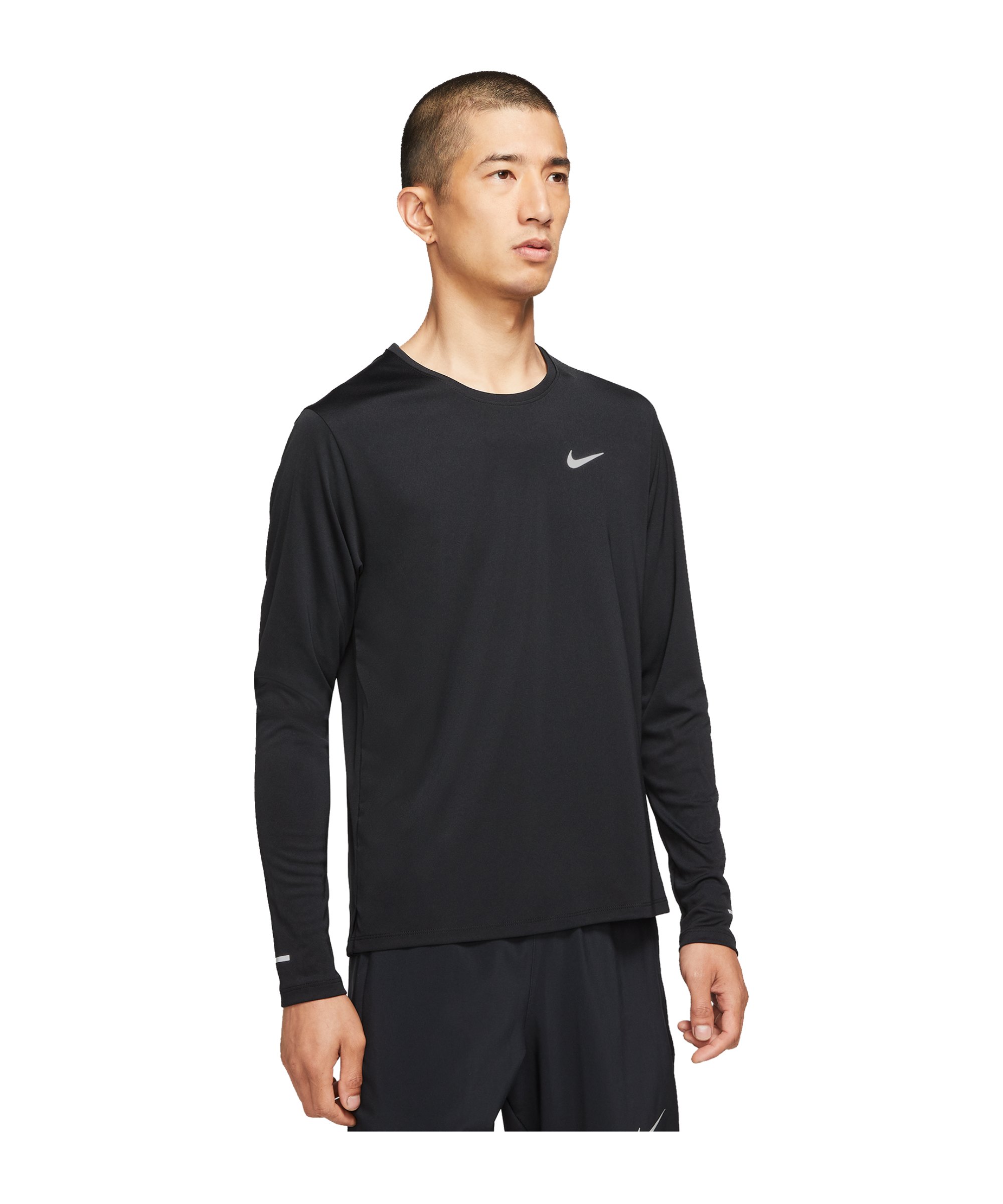 Nike Miler Top langarm Running Schwarz F010 - schwarz